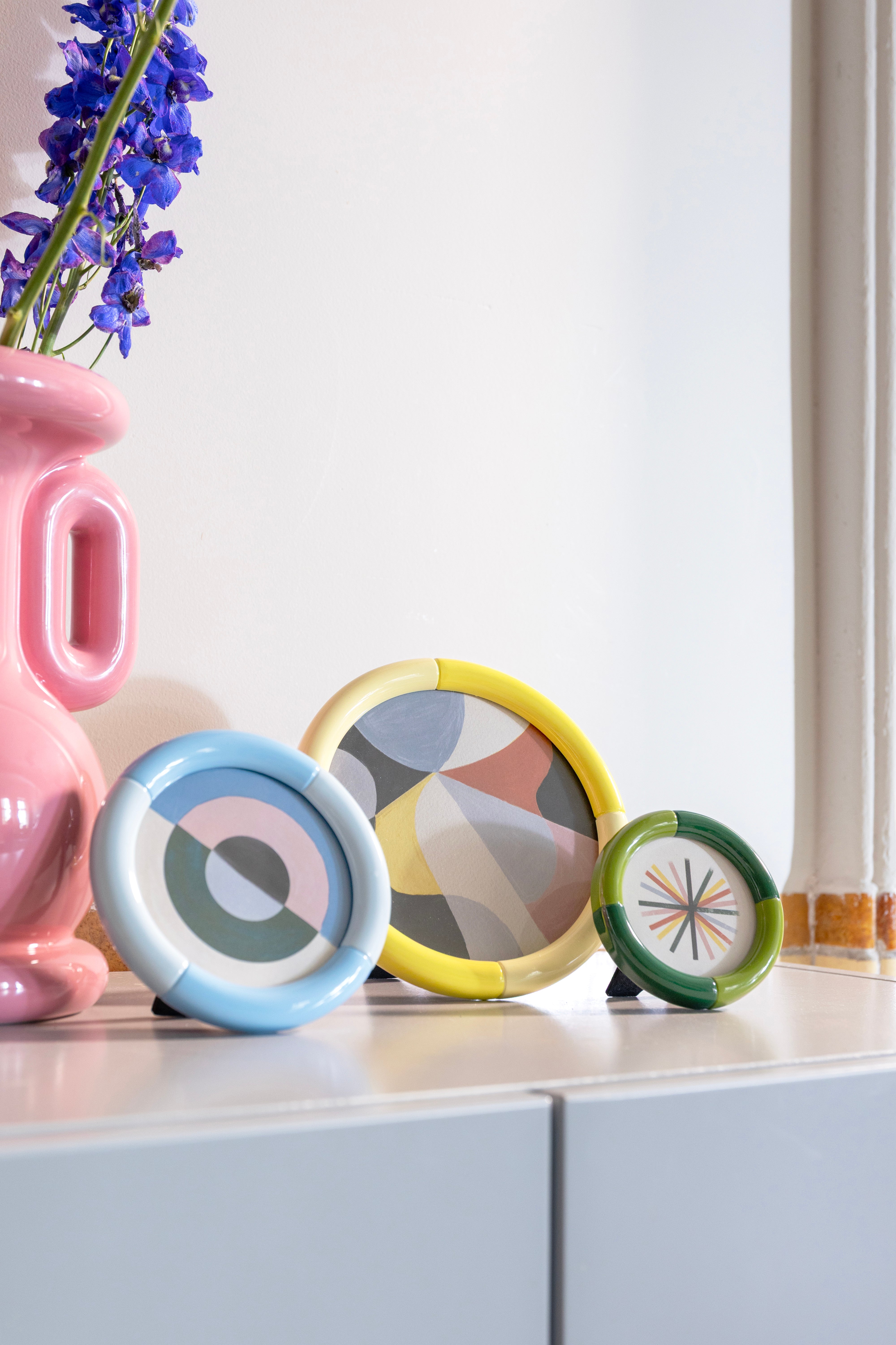 Rám na fotografie RIFT ROUND žlutý