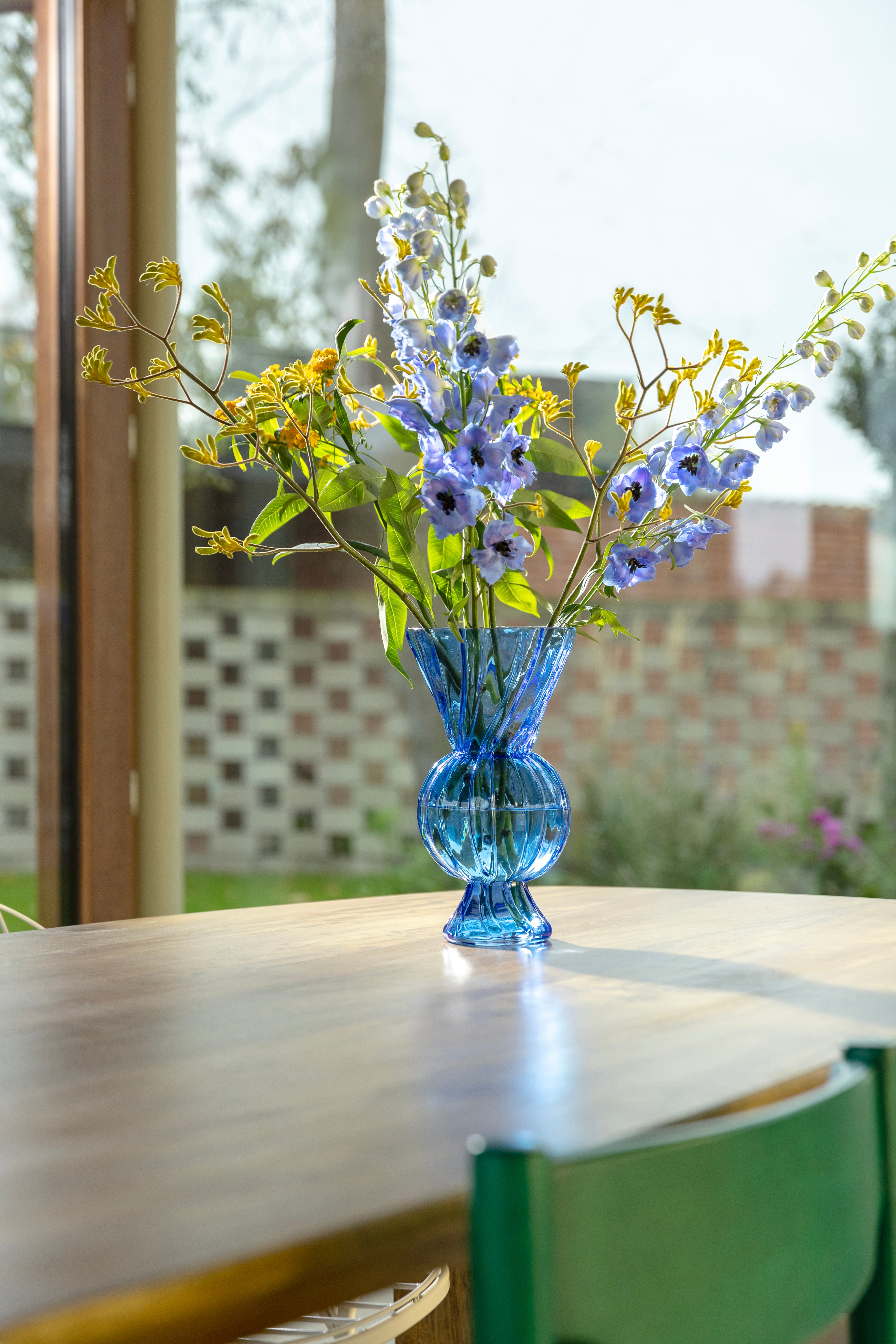 Váza RHOMBIC modré sklo