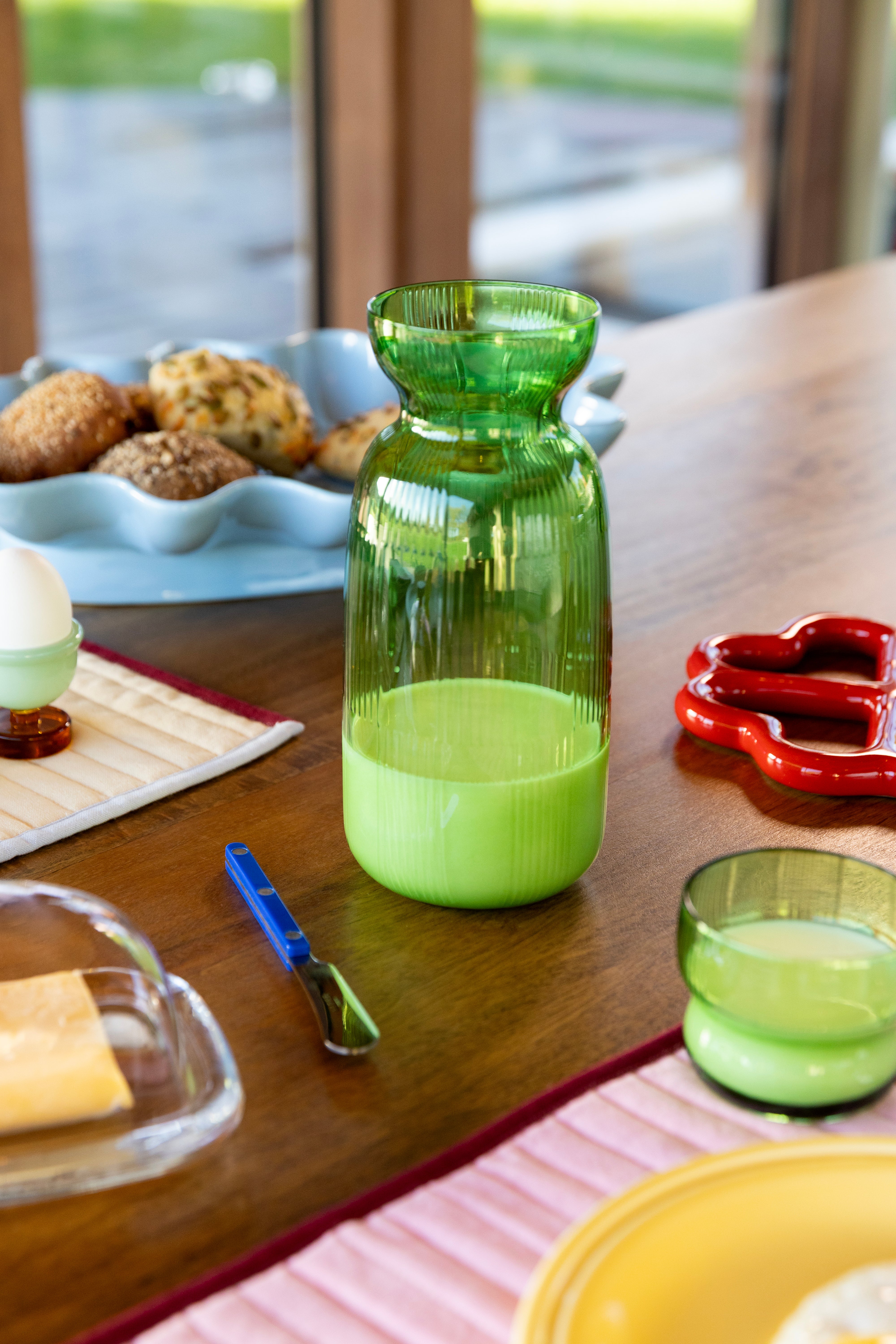 Circus Carafe Green Glass