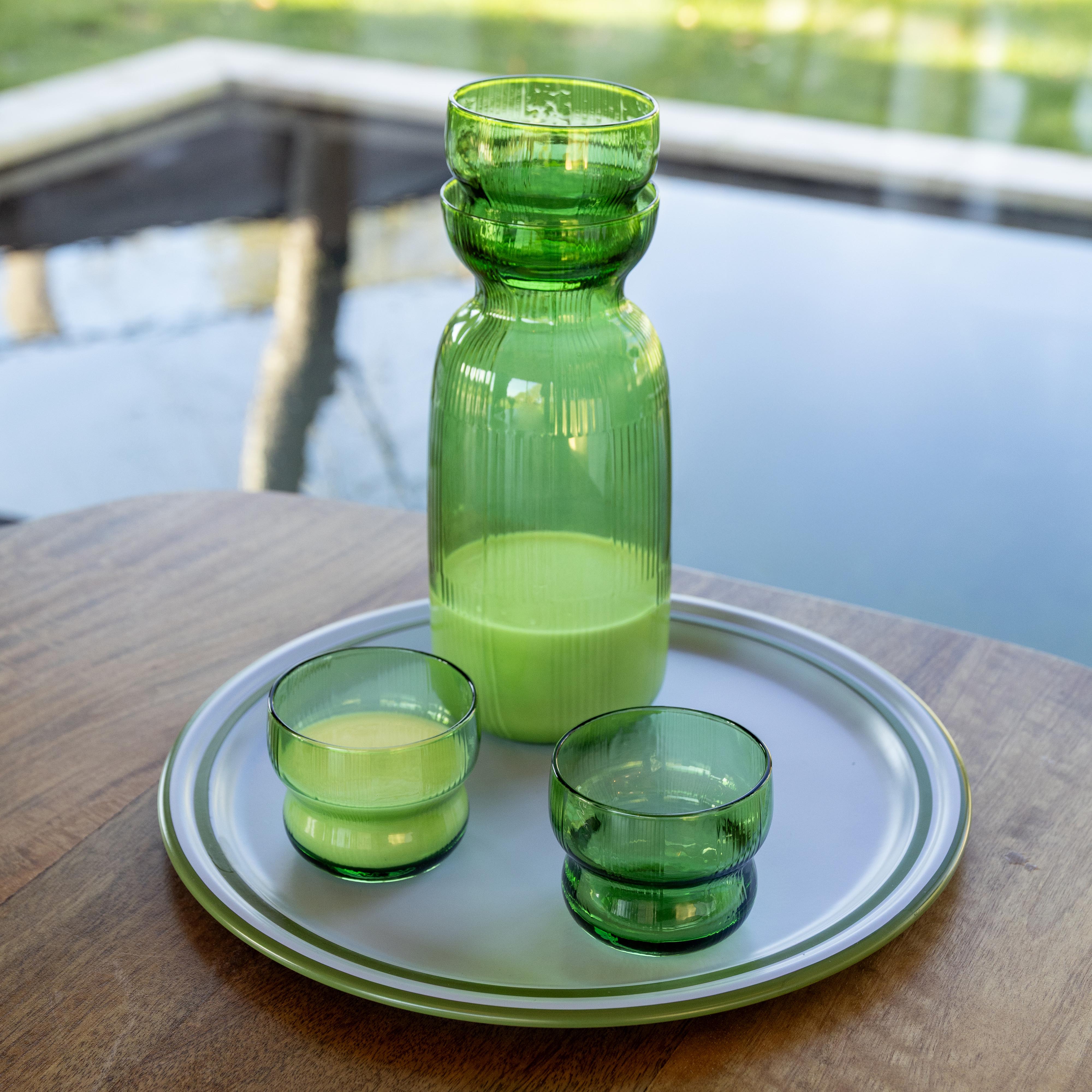 Circus Carafe Green Glass