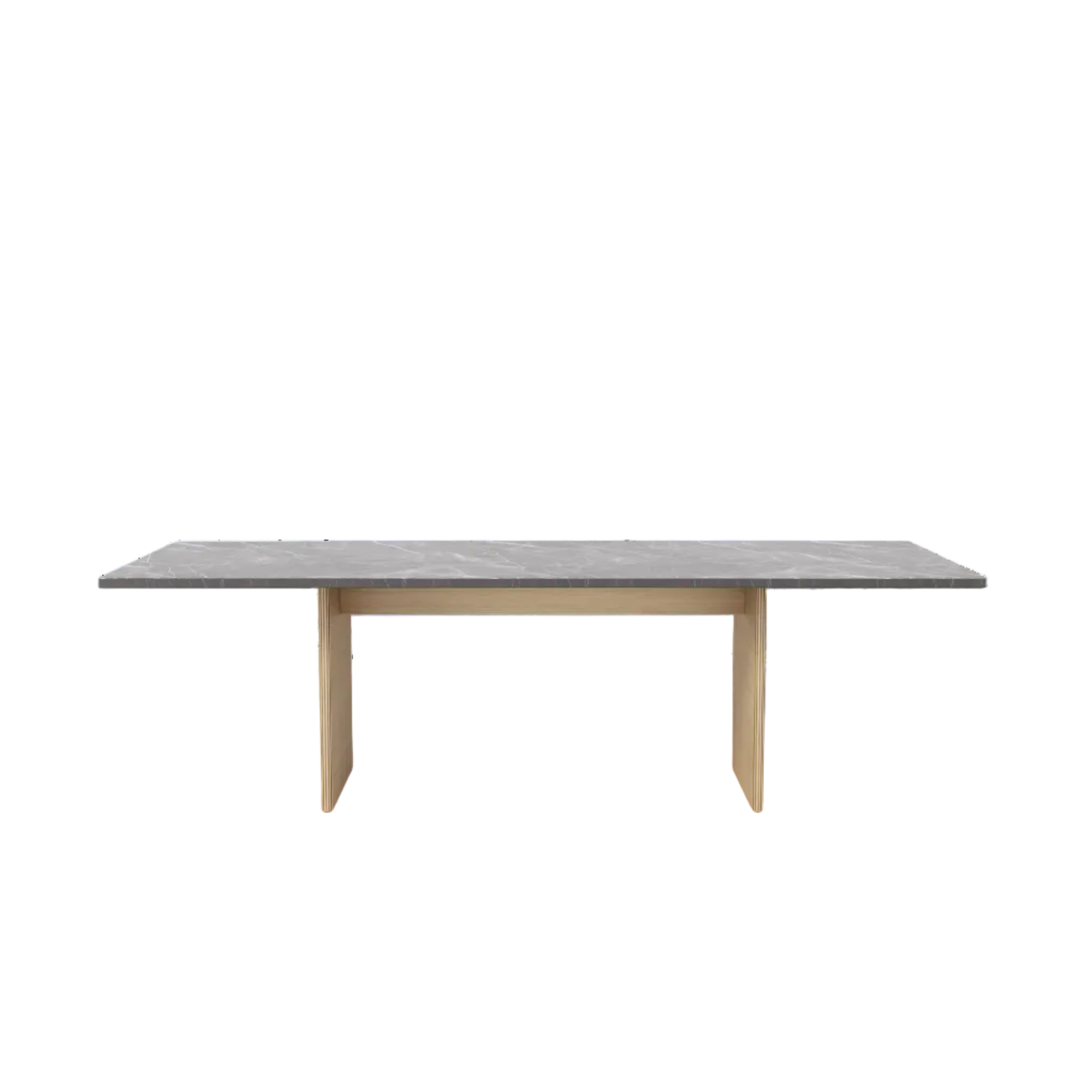 CABIN Table with Gray Marble Top and Light Oak Base