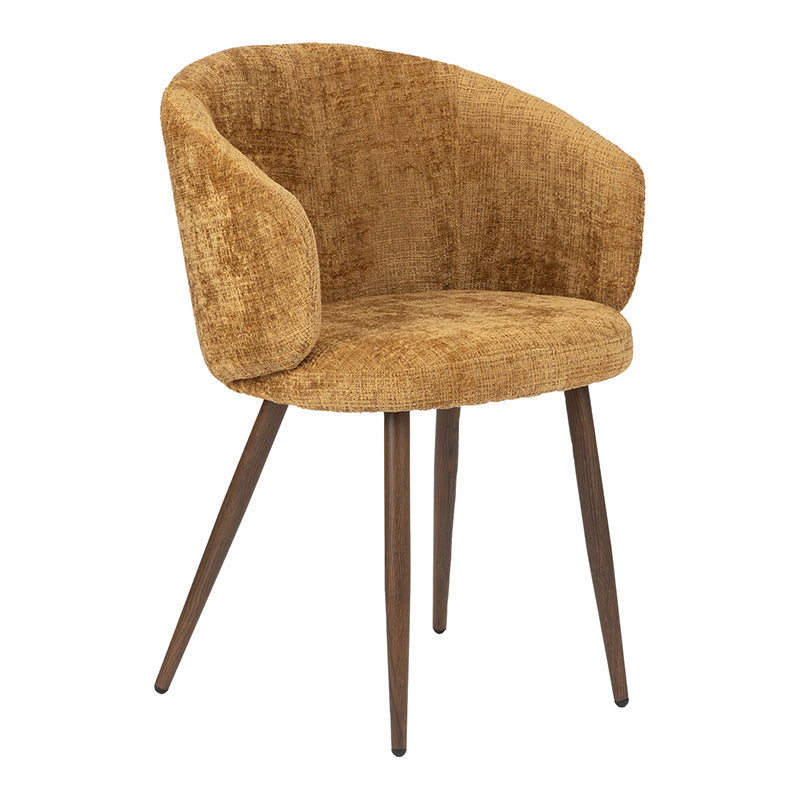 LUNA Chair in Honey with Dark Wooden Base