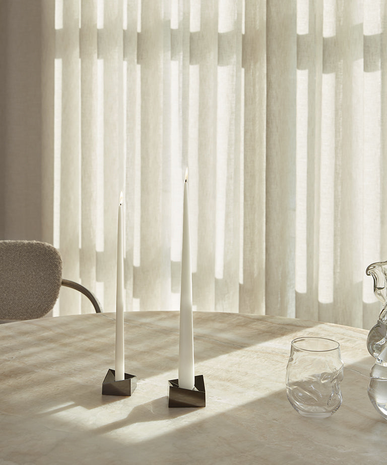 Set of 4 candles stoff nagel white