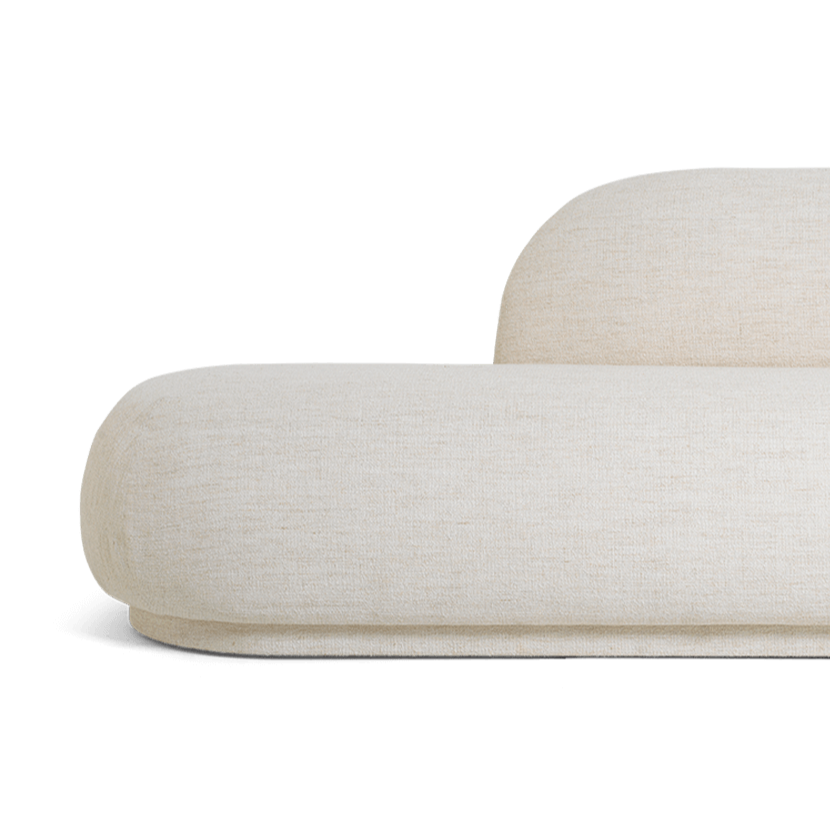 Pohovka pravostranná RICO DIVAN Boucle zlomená bílá