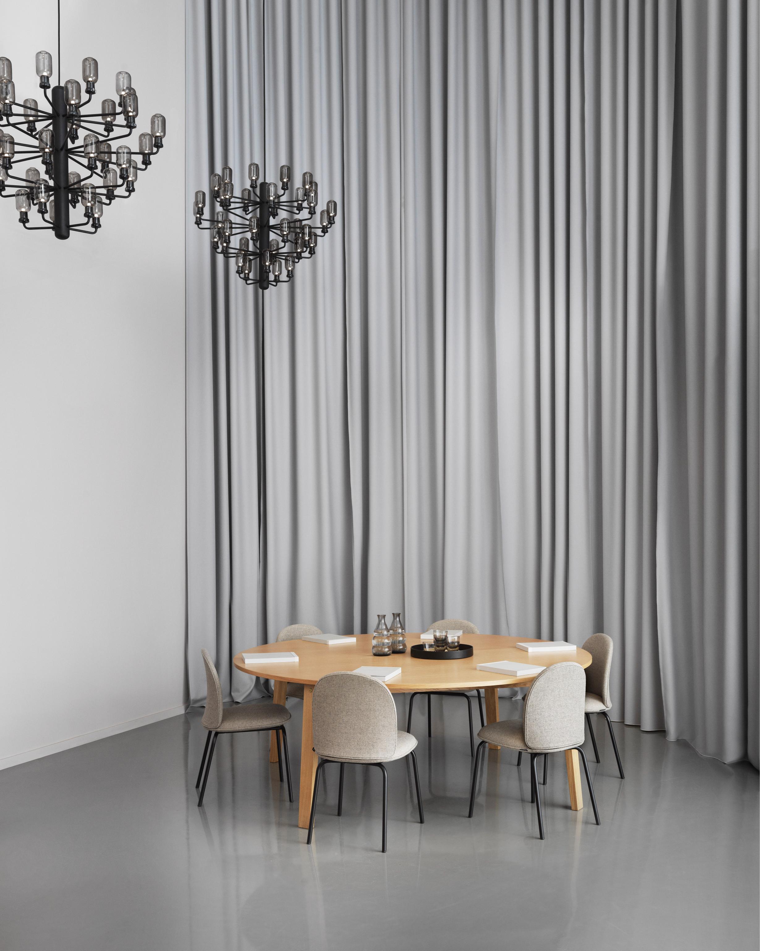 AMP chandelier with smoked glass and black marble