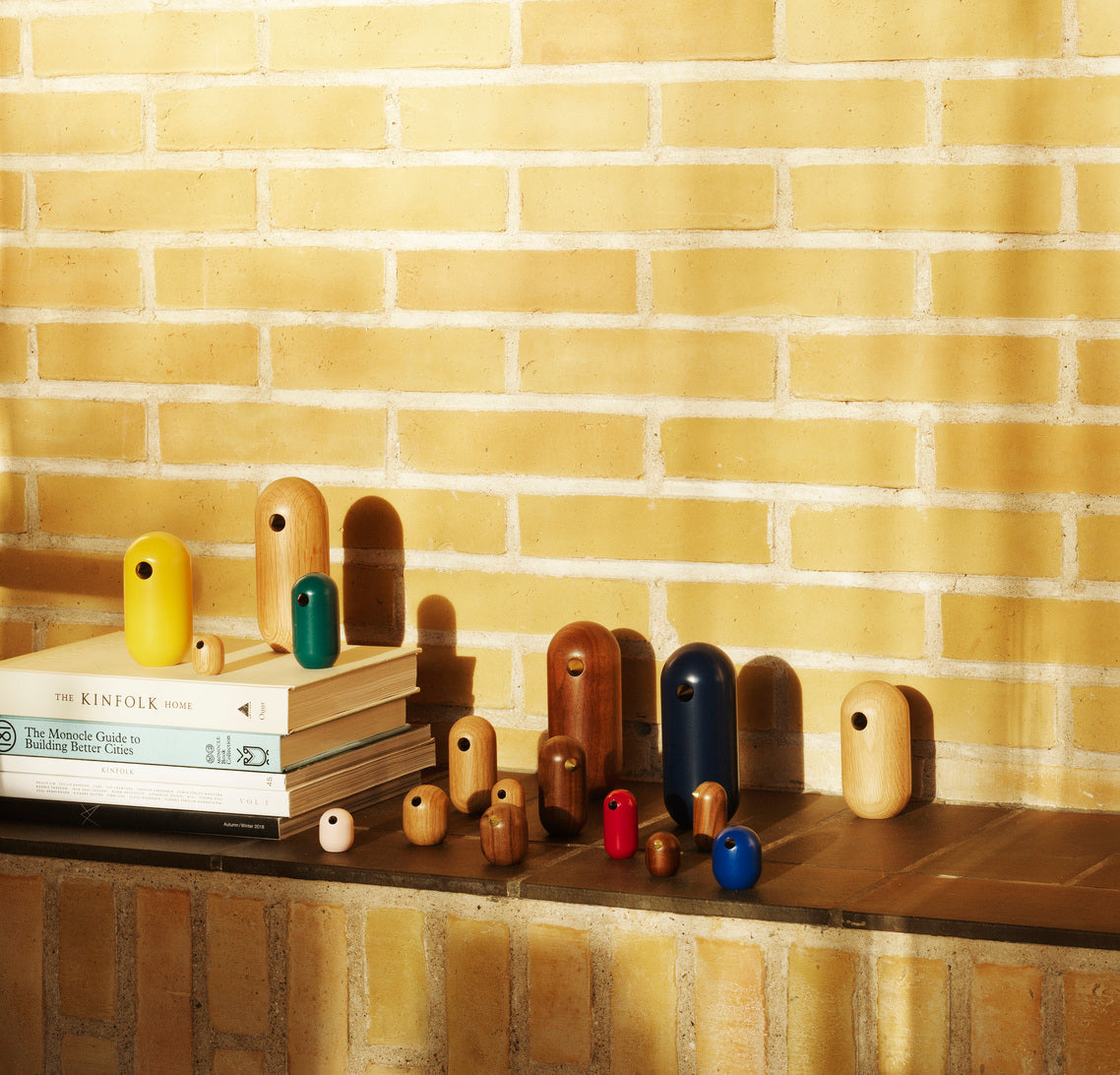 Wooden figurine Little Bird sea green