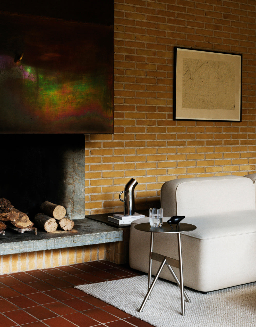 Bílý boční stolek STOCK