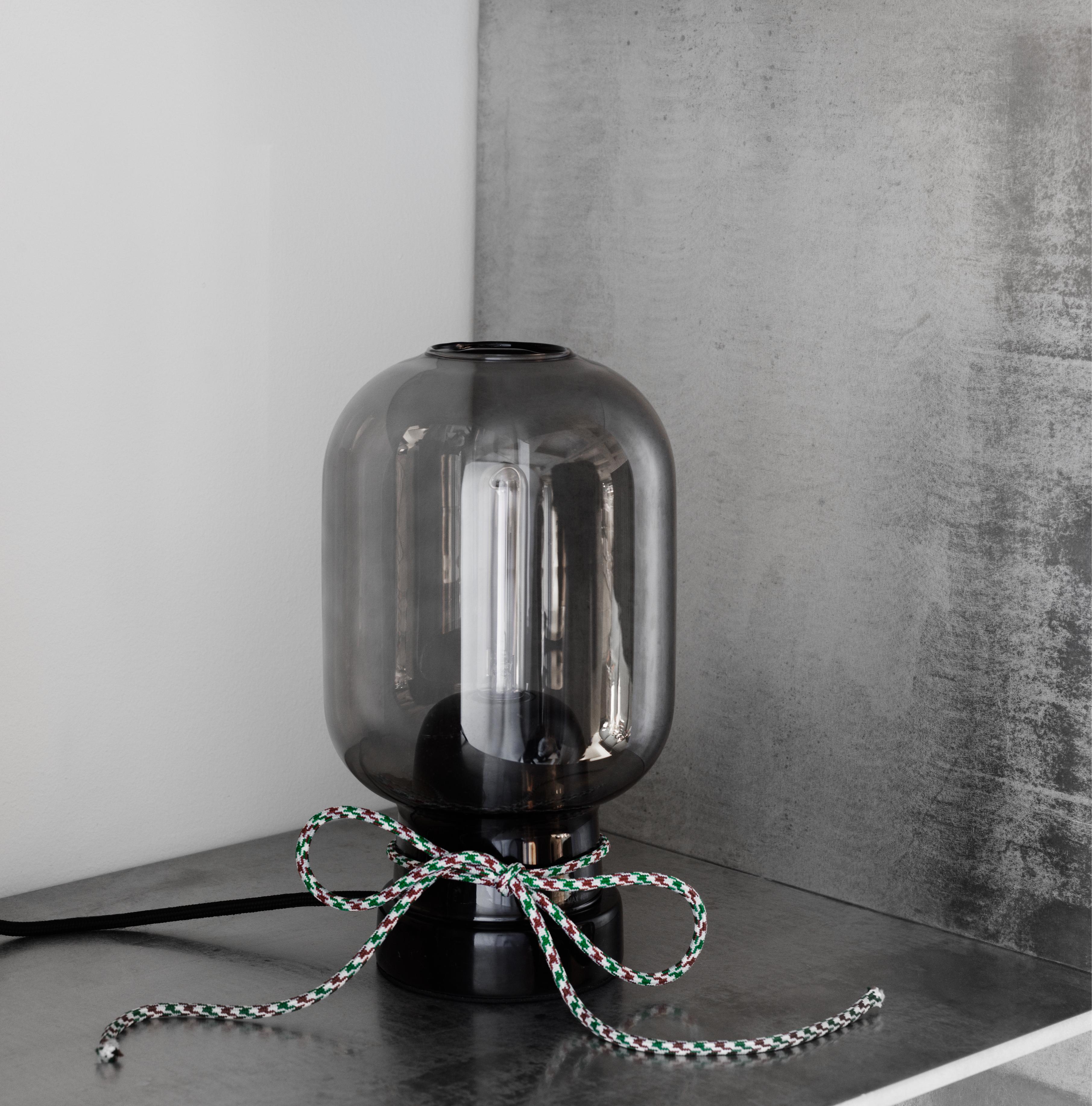 Stolní lampa AMP sklo kouřové s černým mramorem