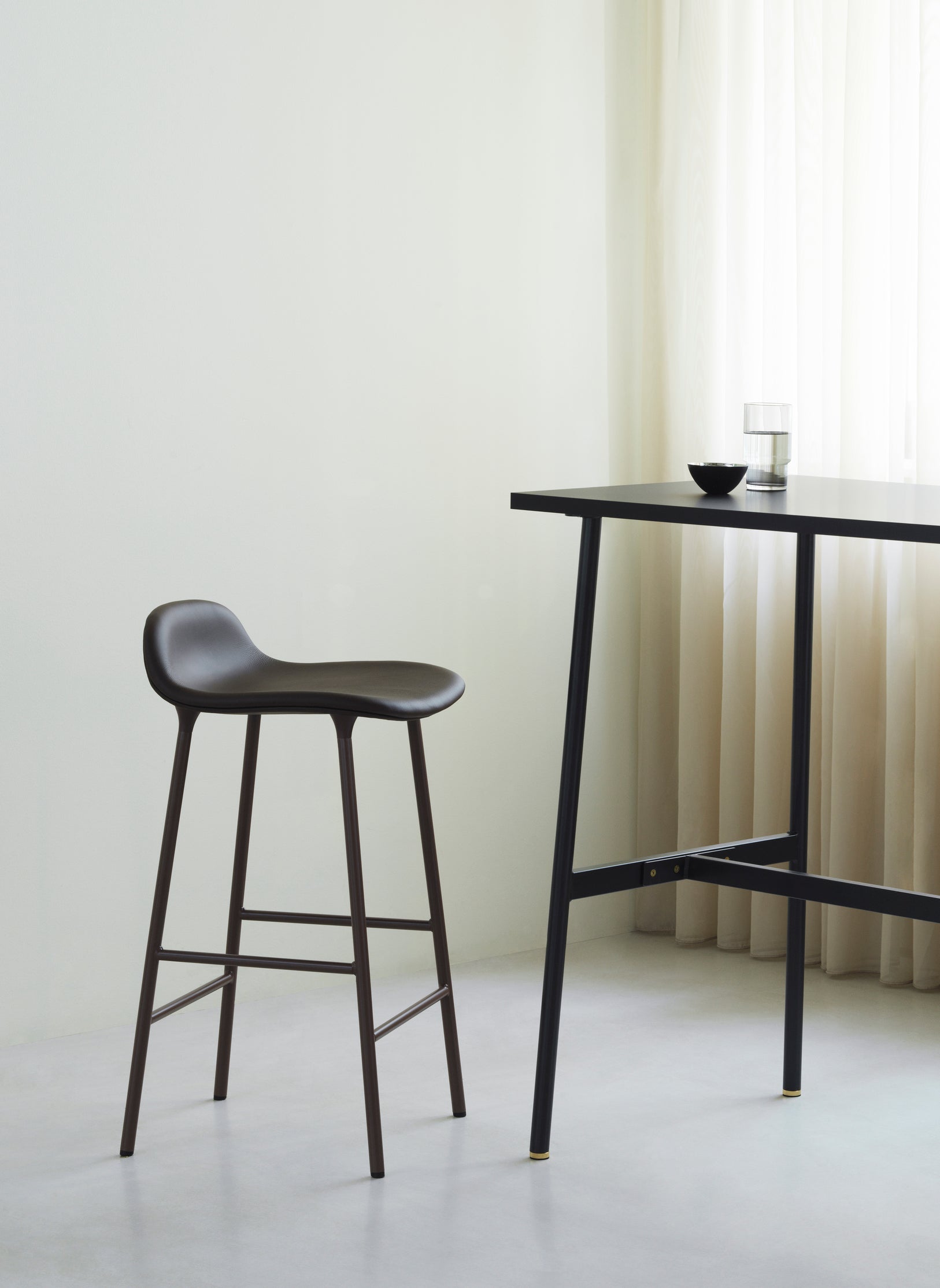 Upholstered forms with a sea blue base