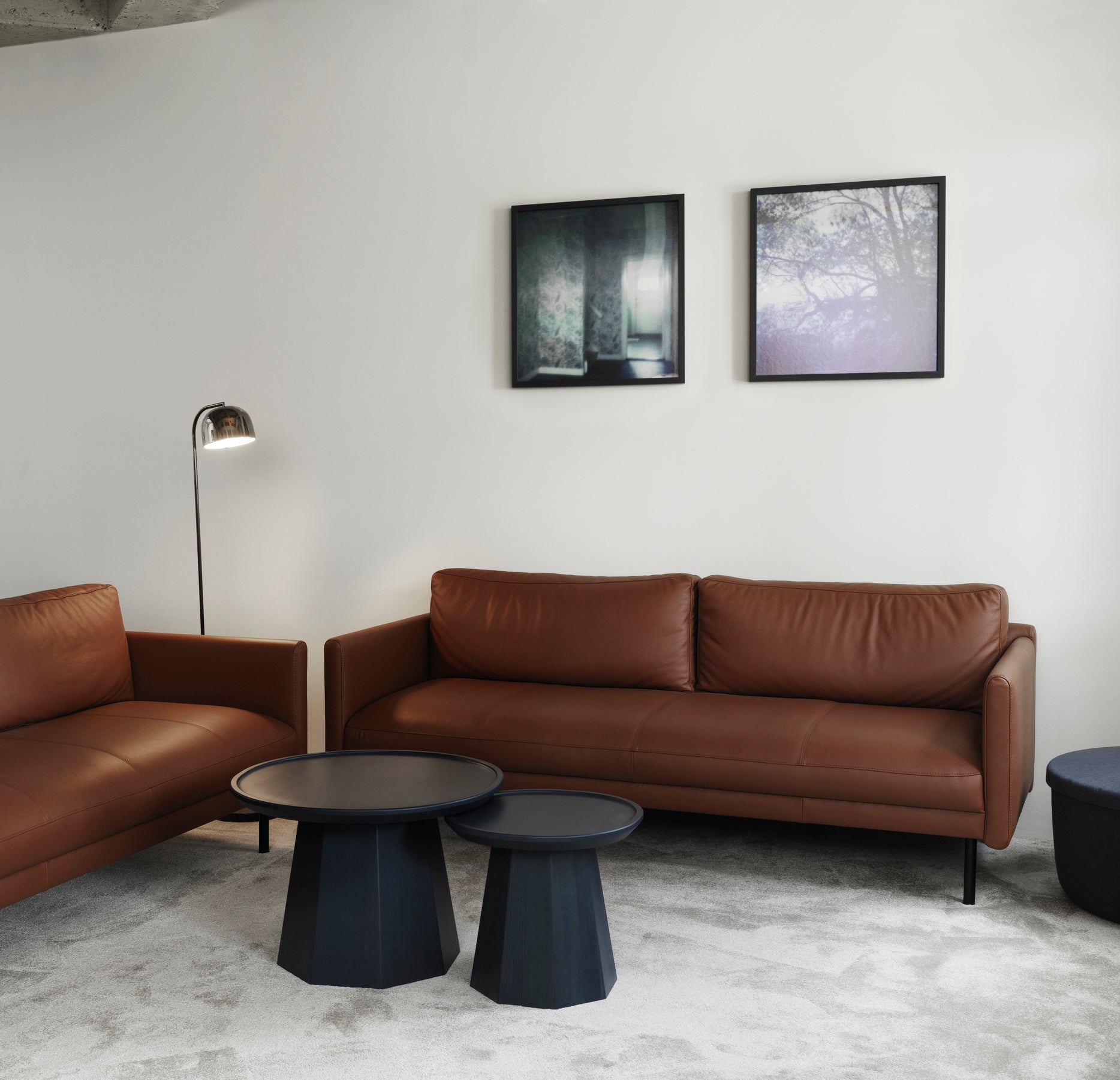 Pine navy blue coffee table