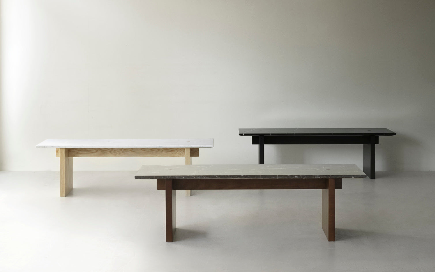 Solid black coffee table