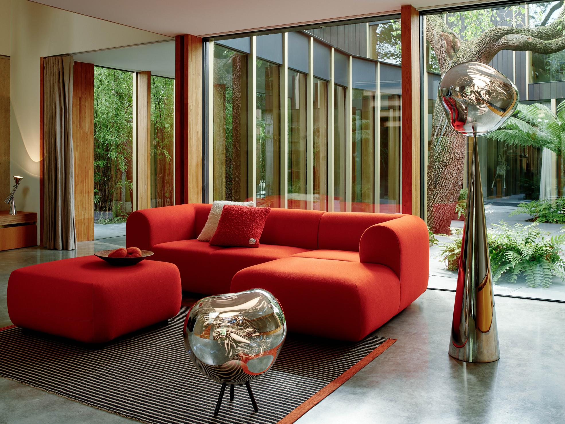 Dywan LINE czarny z pomarańczowym