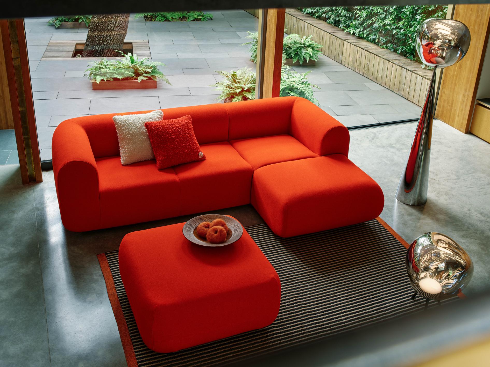 Dywan LINE czarny z pomarańczowym