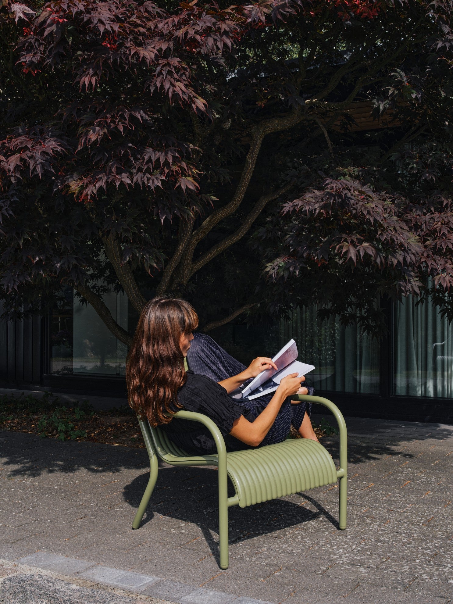 Zelené venkovní křeslo GROOVE