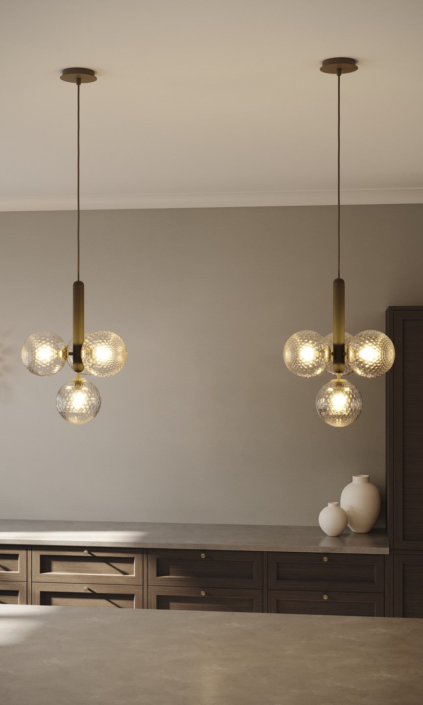 MIIRA 4 Graphite Pendant Lamp with Transparent Glass