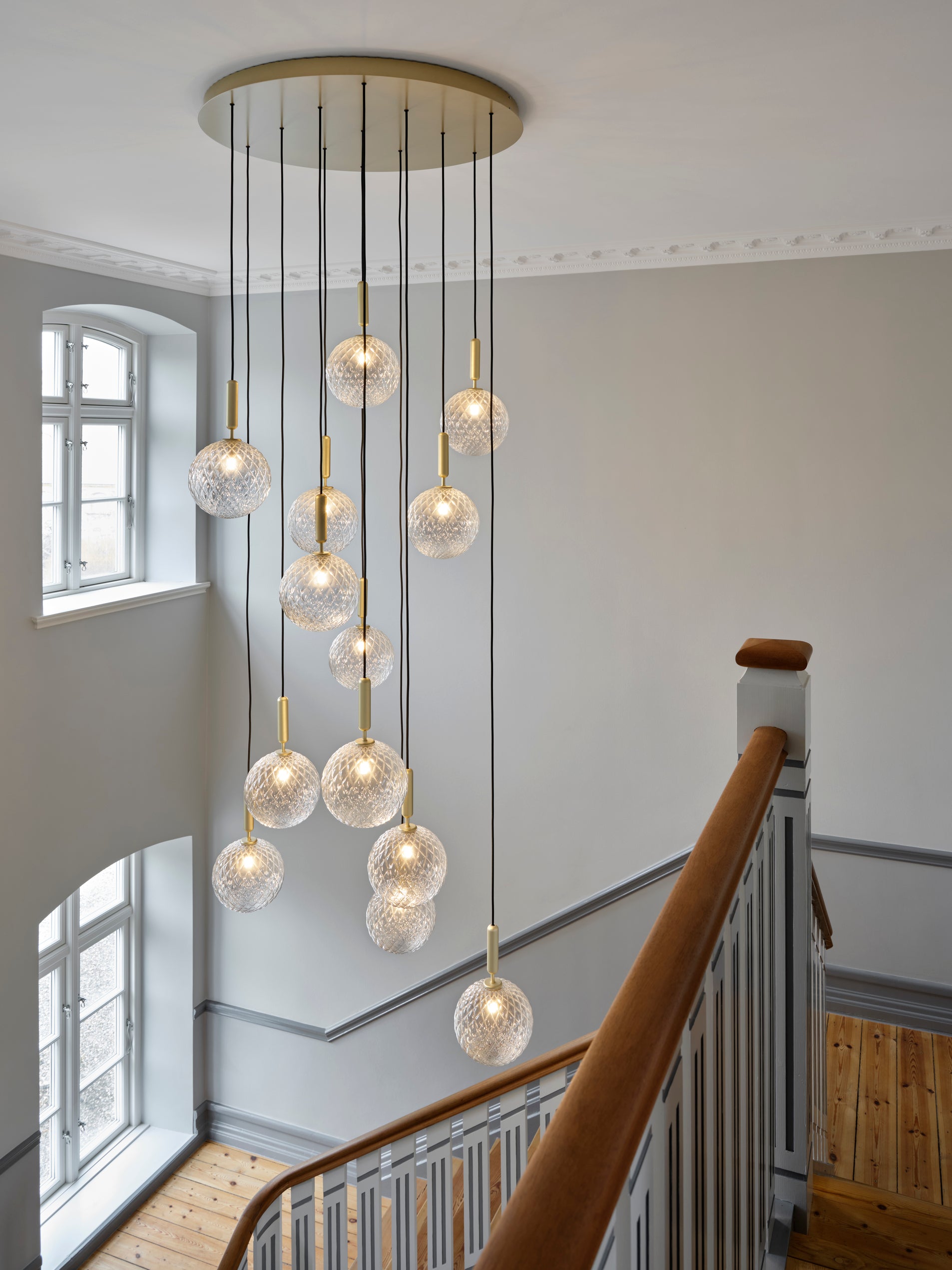 MIIRA 13 Pendant Lamp in Graphite with Transparent Glass