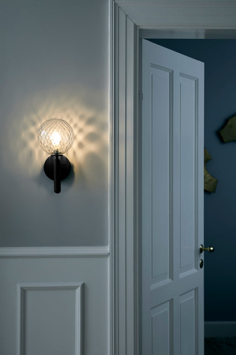 Nástěnná lampa MIIRA grafitová s transparentním sklem