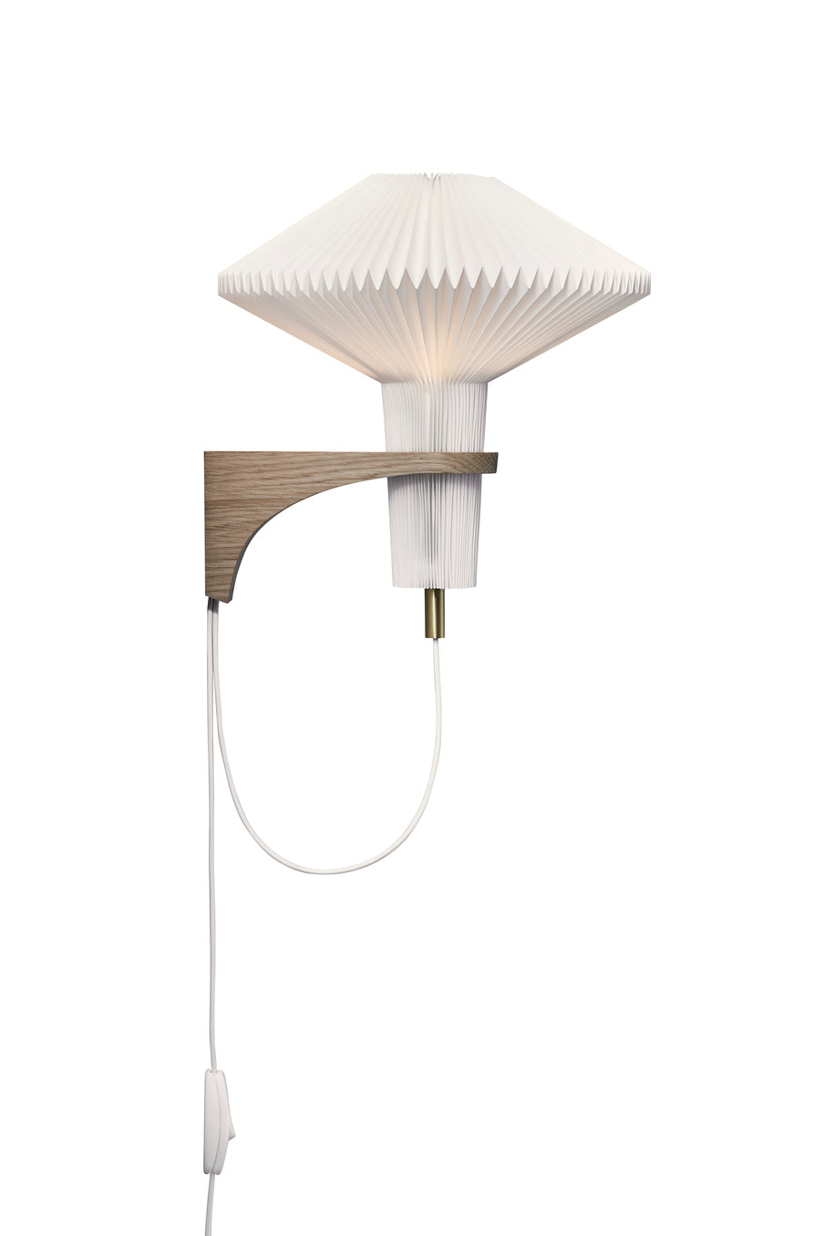 Wall lamp MODEL 204 MUSHROOM white with a light oak base