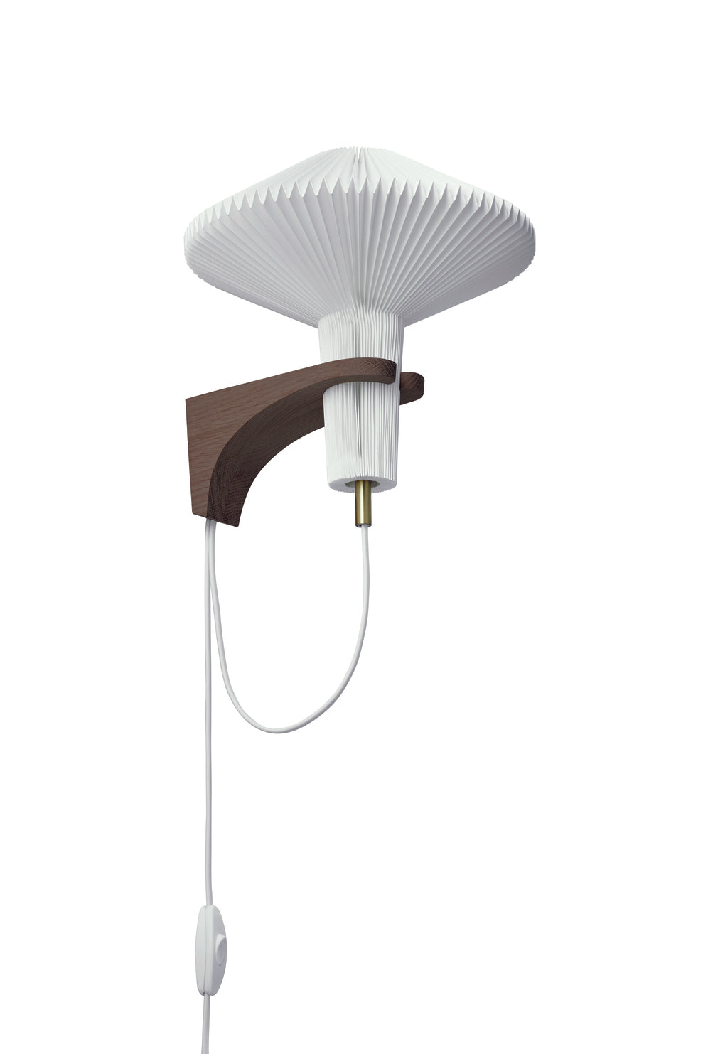 Wall Lamp MODEL 204 MUSHROOM white with dark oak base