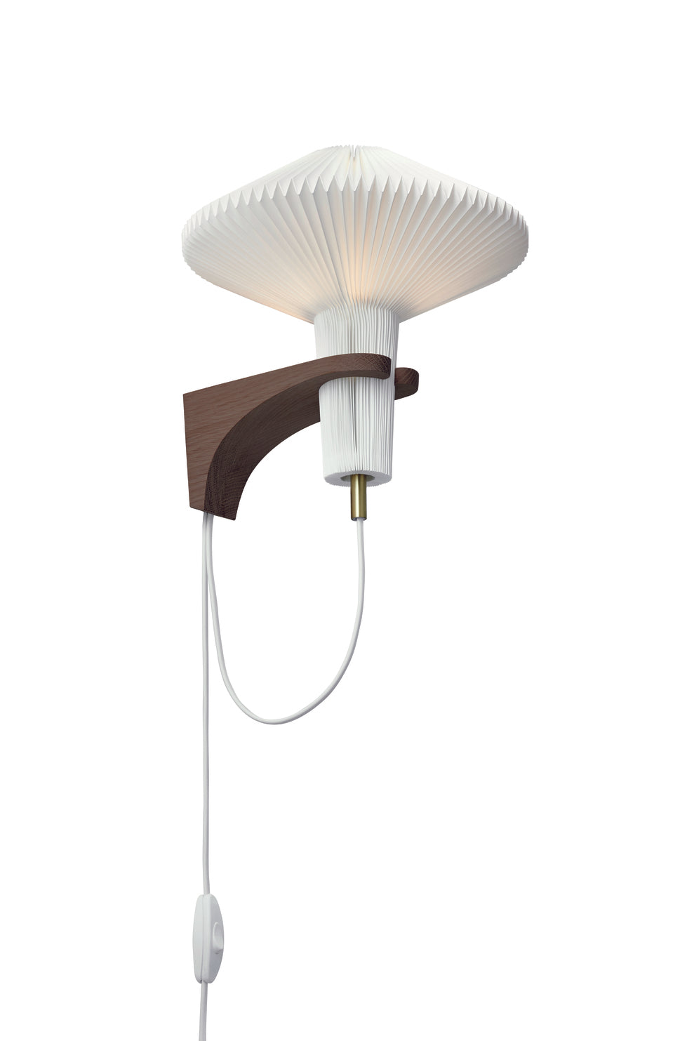 Wall Lamp MODEL 204 MUSHROOM white with dark oak base