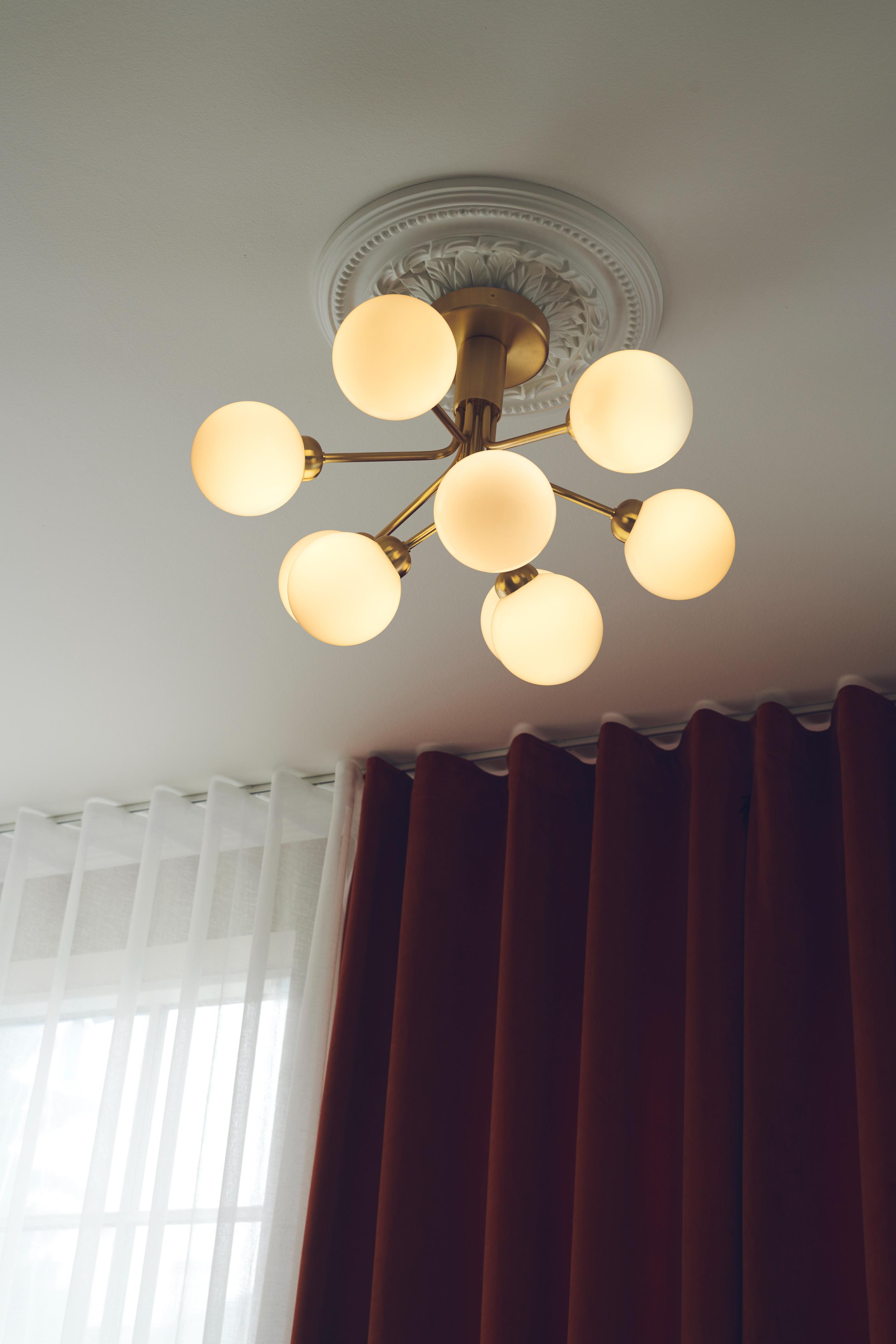APIALES 9 Ceiling Lamp in Brass with Gold Glass [Antonina] [Amelia spr]