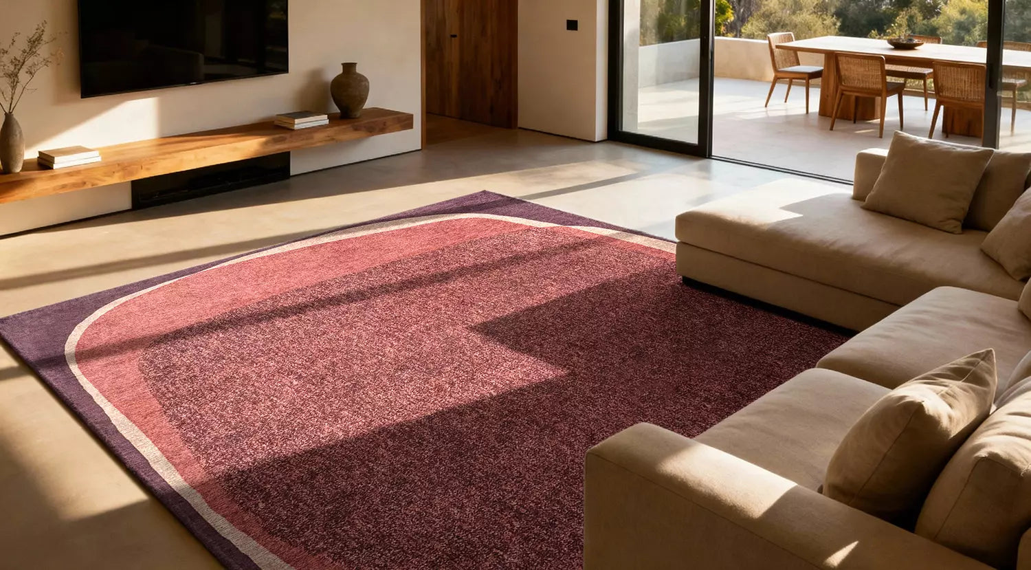 Koberec MARBLE fialový s růžovou a béžovou