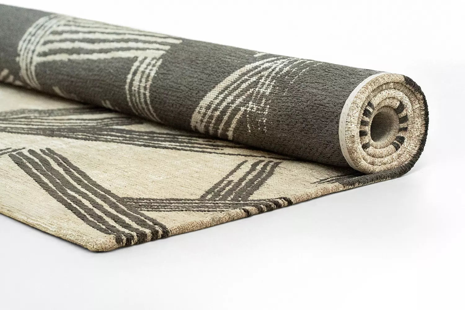 KANJI Beige Rug with Black