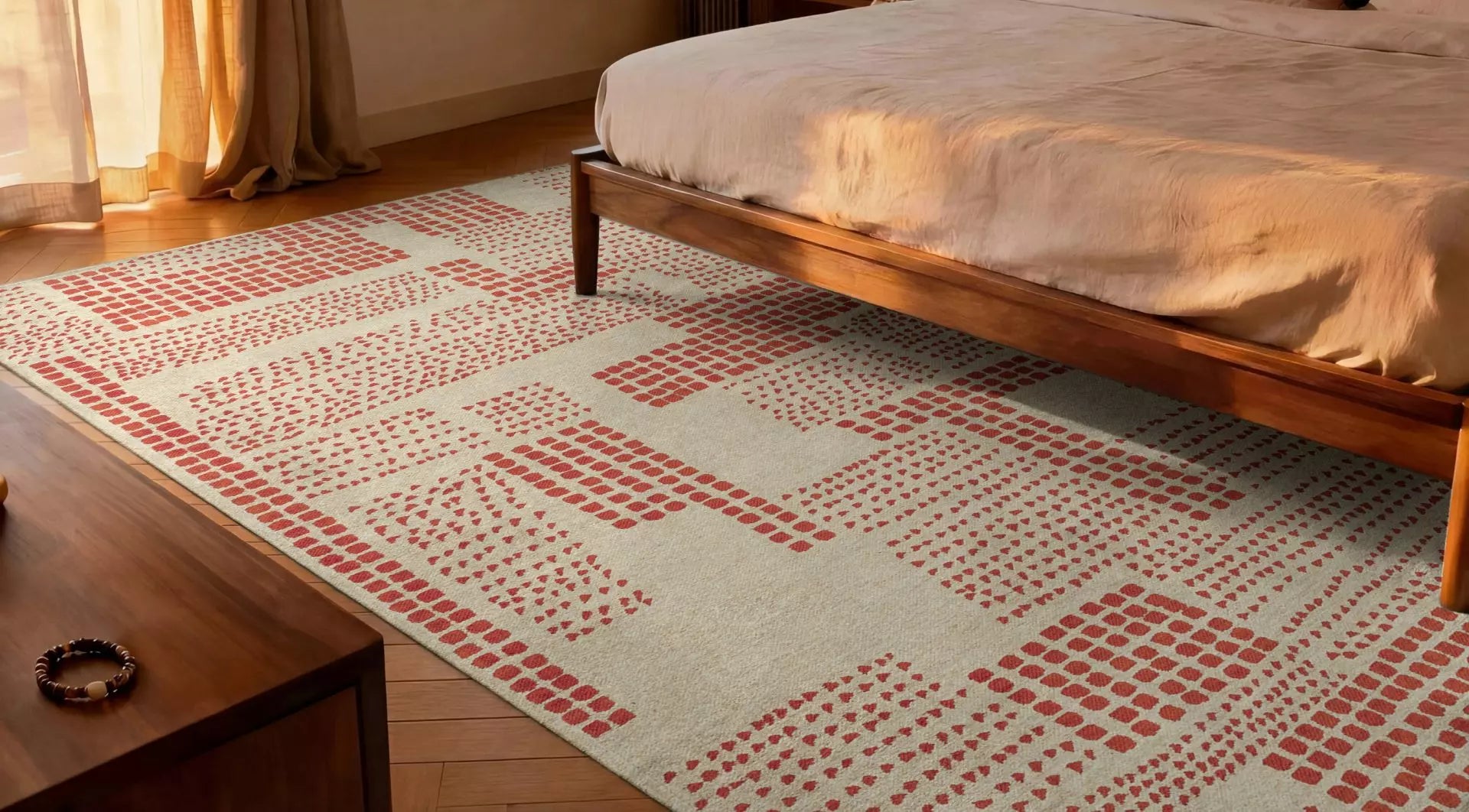 Koberec ZEN béžový s oranžovým