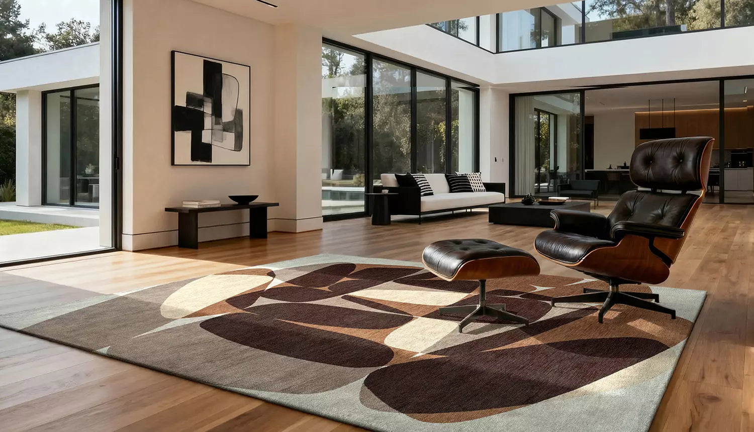 Koberec STONES béžový s hnědou a kávovou