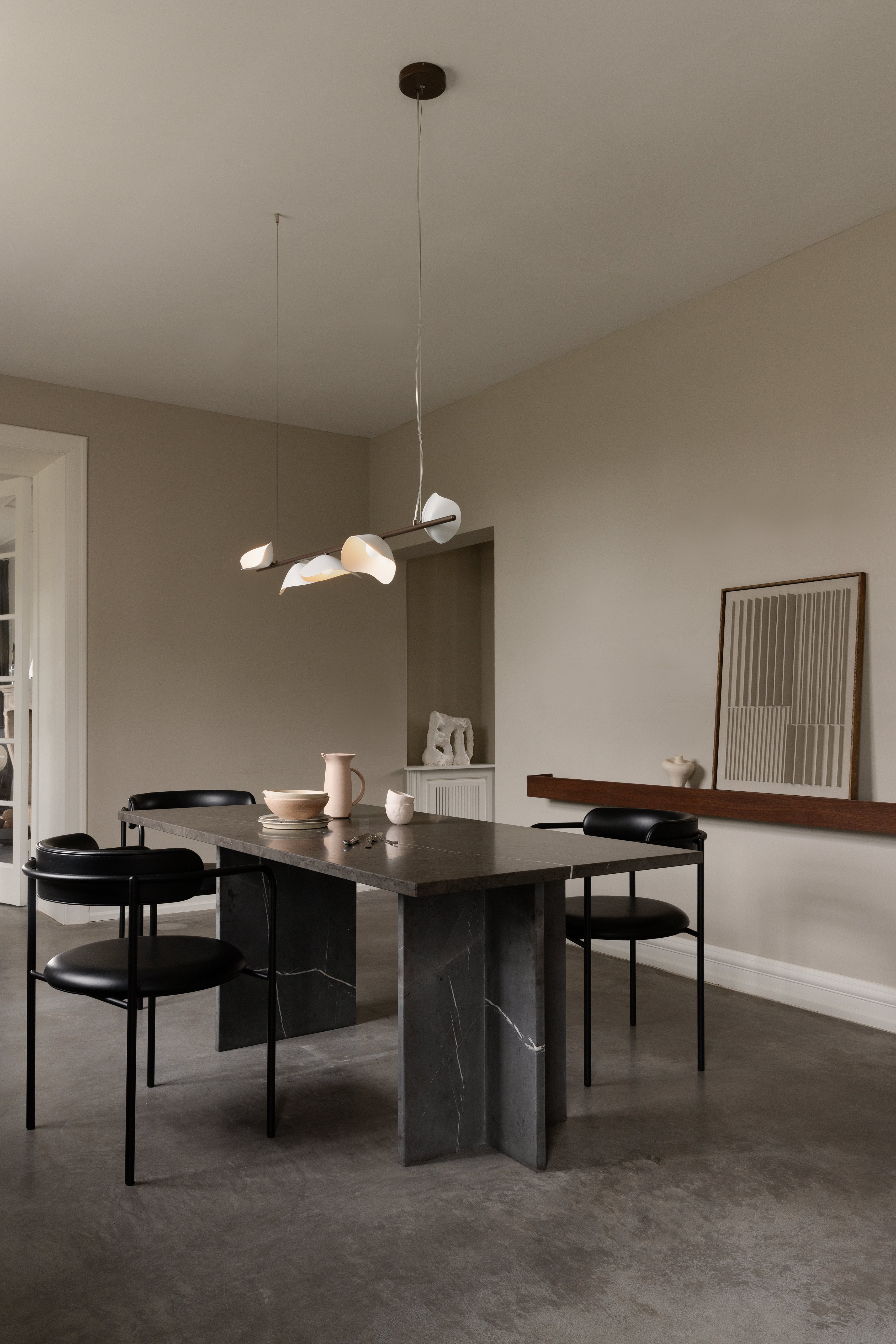 FLORII 5 Pendant Lamp Dark Brown with White