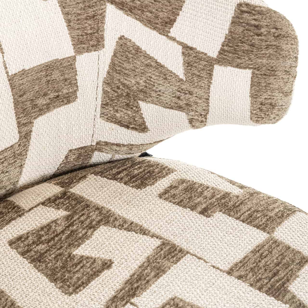 Otáčecí židle MILLY béžová s hnědým a černým podstavcem