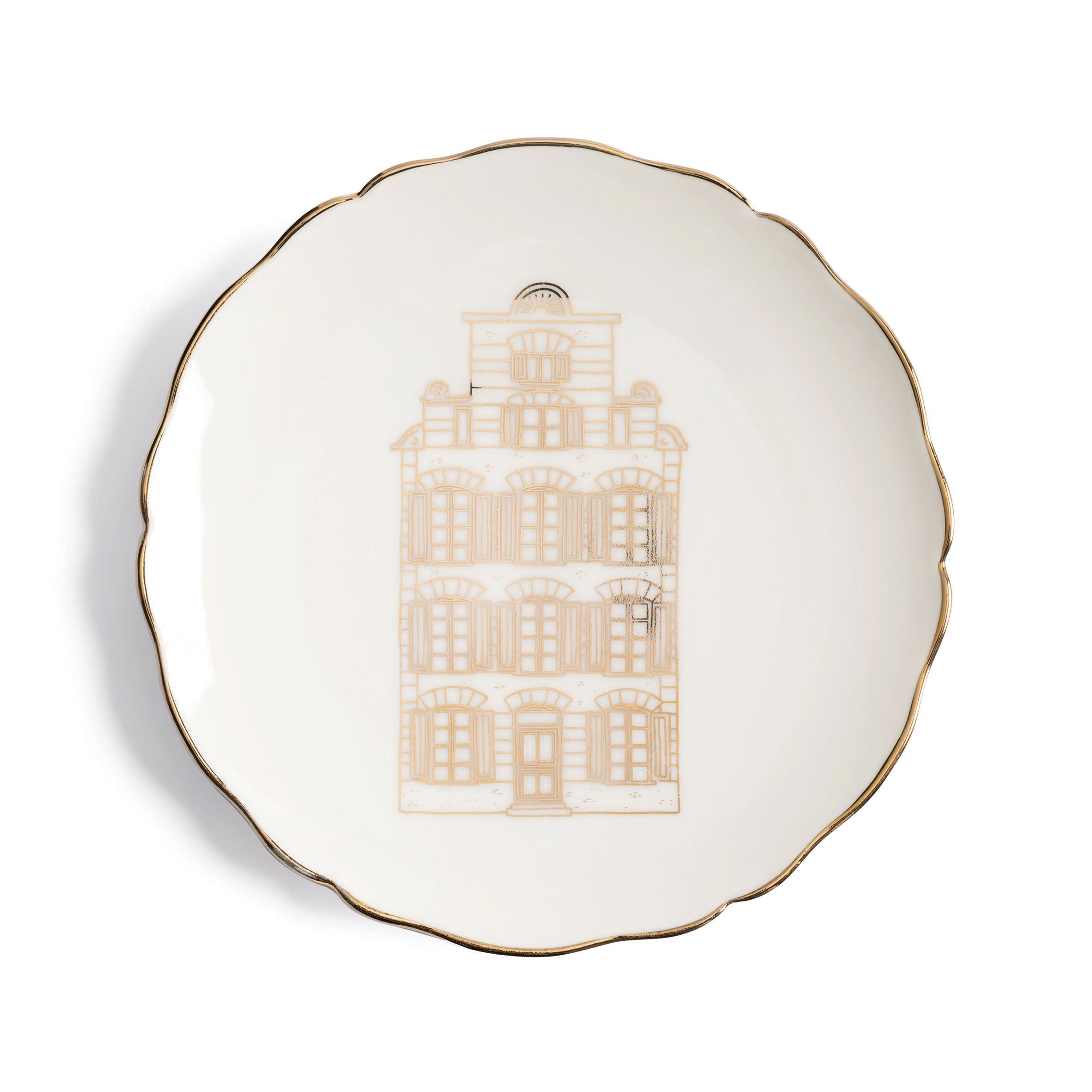 Sada dezertních talířů CANAL HOUSE béžová se zlatým