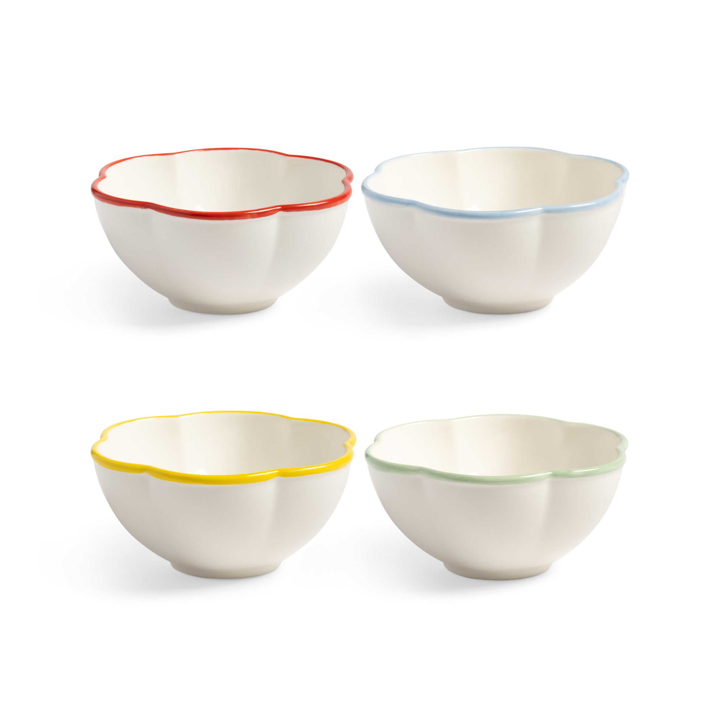 Sada misek FOLK barevná porcelán
