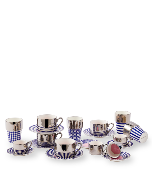 Sada šálků na kávu AUNTY COFFEE CUPS tmavě modrá