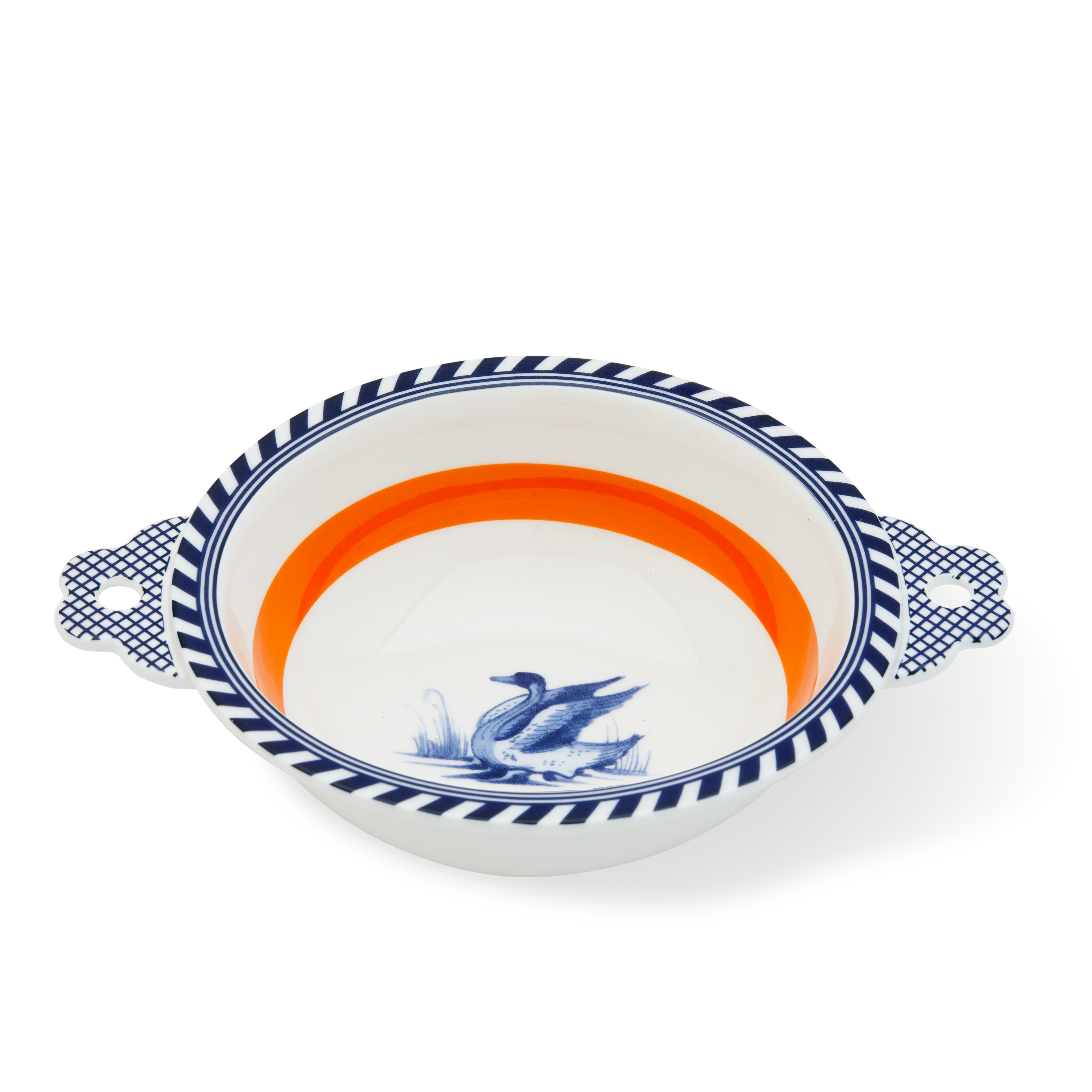 BIRD Bowl white with orange and blue