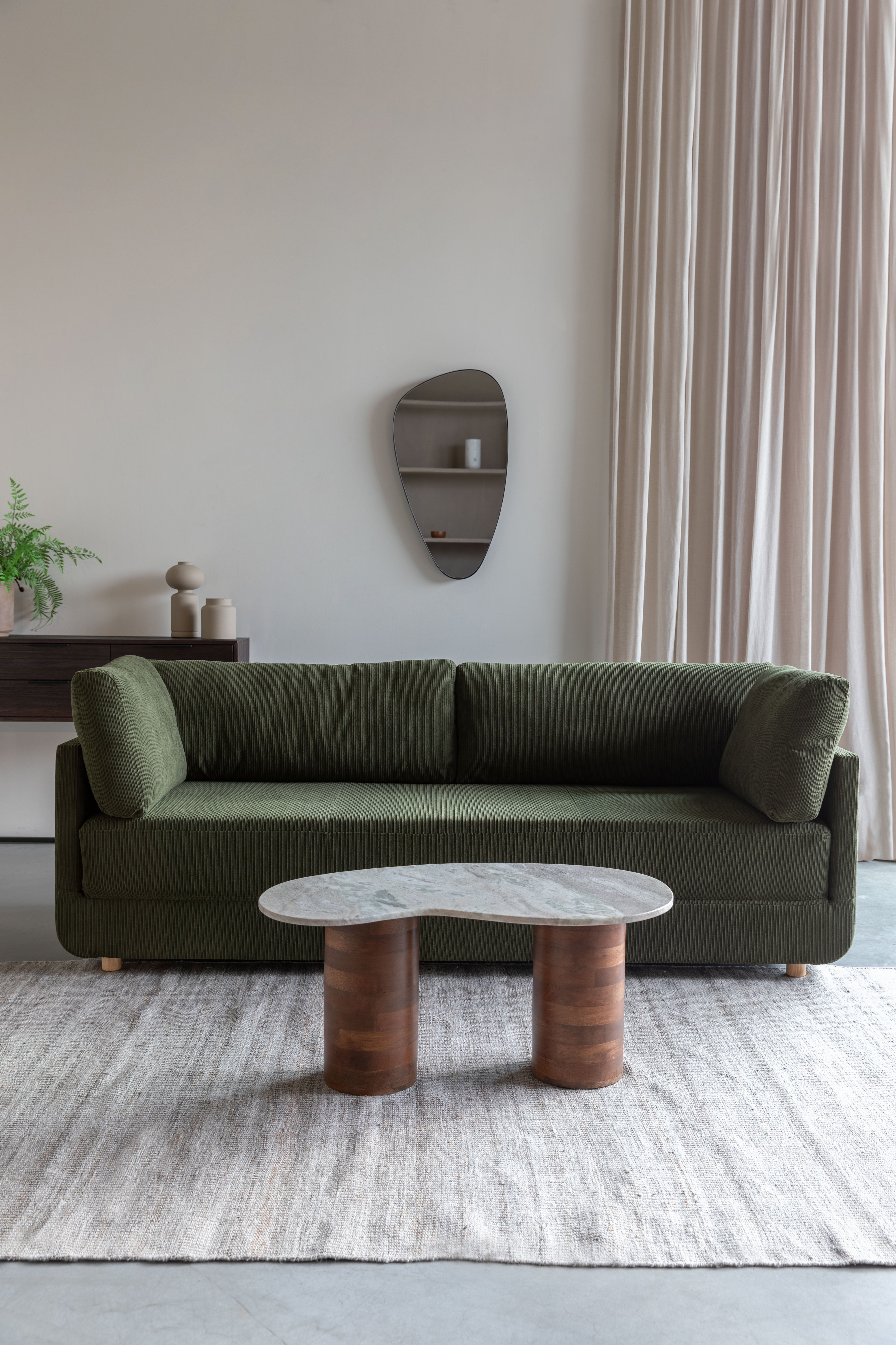 Konferenční stolek PELI mramor s mangovým dřevem