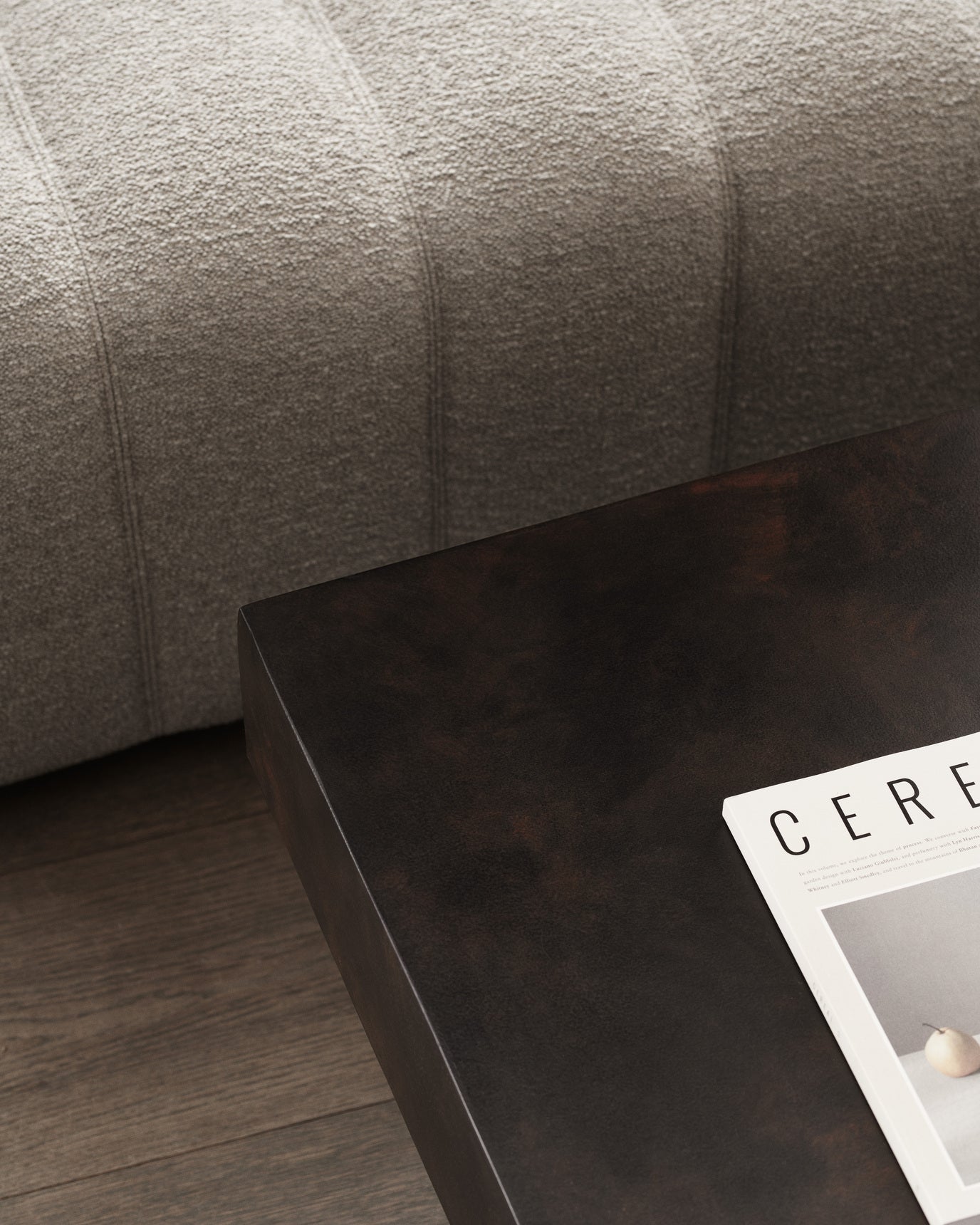 Stolik kawowy GEAR biały beton