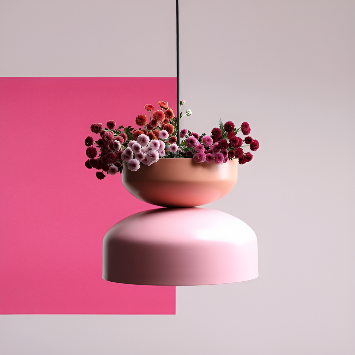 Závěsné svítidlo TULA korálové s růžovou