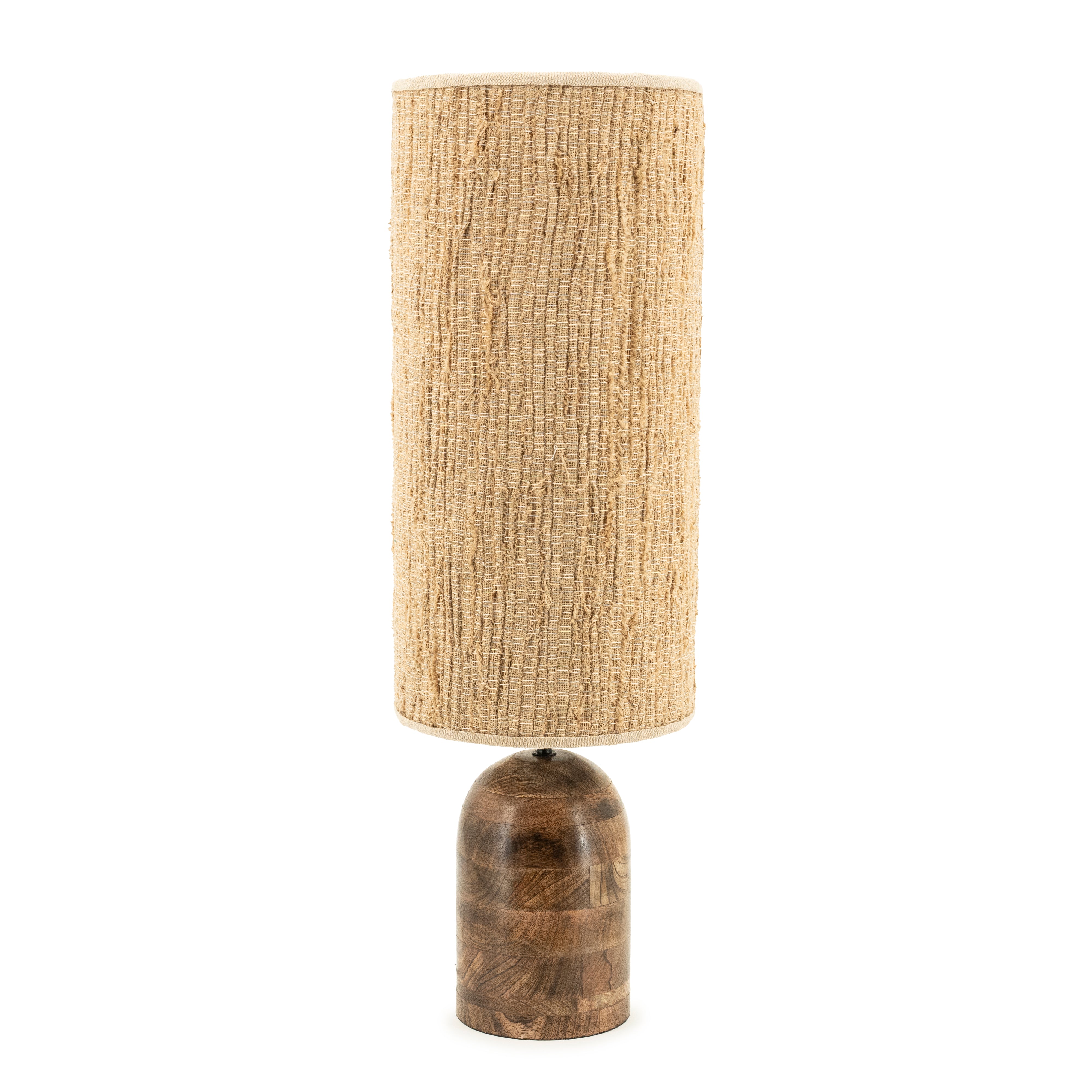 Stolní lampa GADJA juta s dřevěným podstavcem