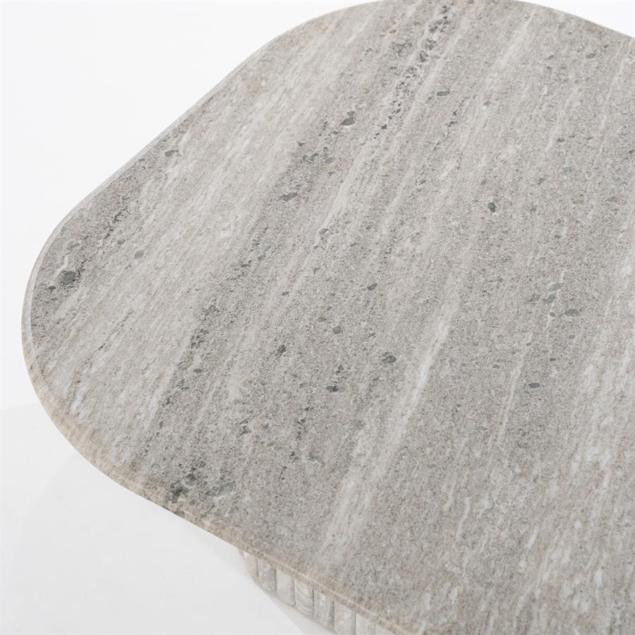 Konferenční stolek DORIQUE mango dřevo a šedý mramor