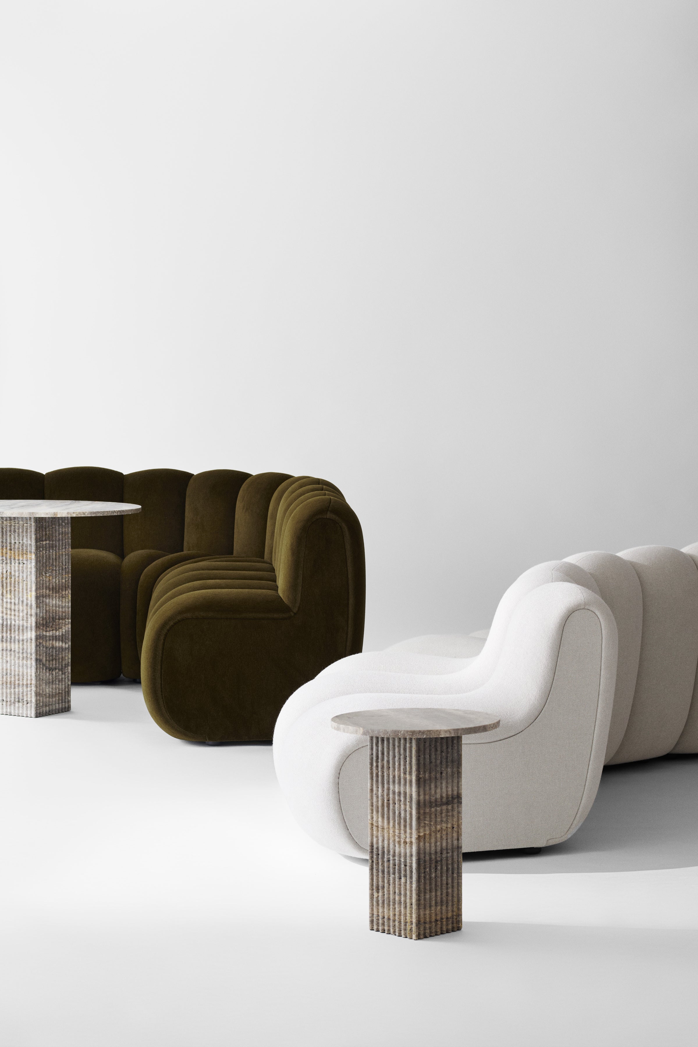 Stolik boczny SOHO szary trawertyn