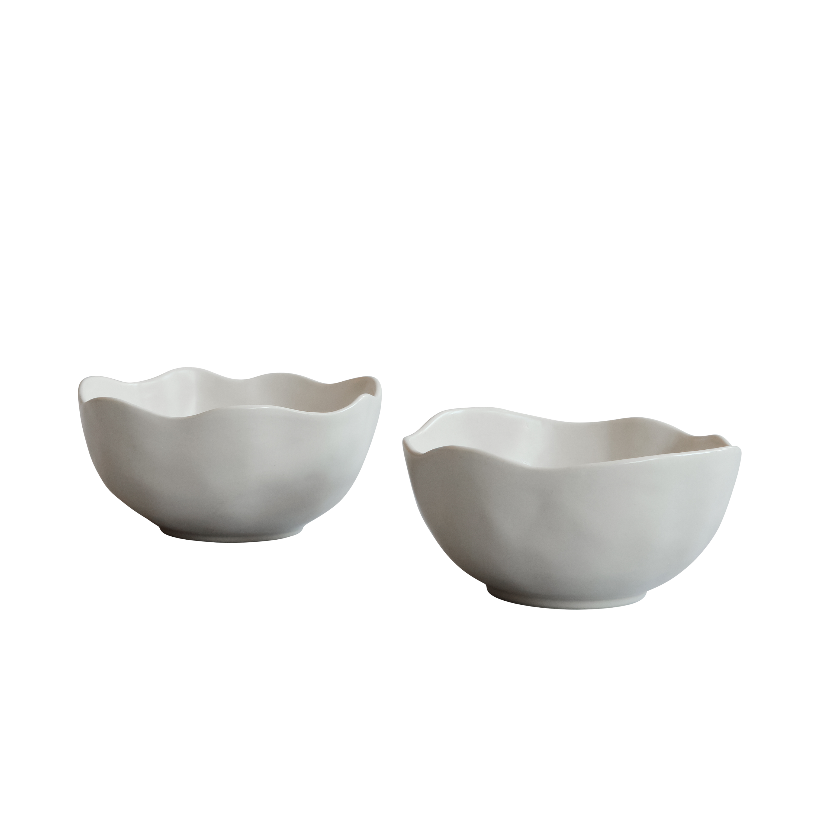 NATIVE Set of Bowls White Stoneware