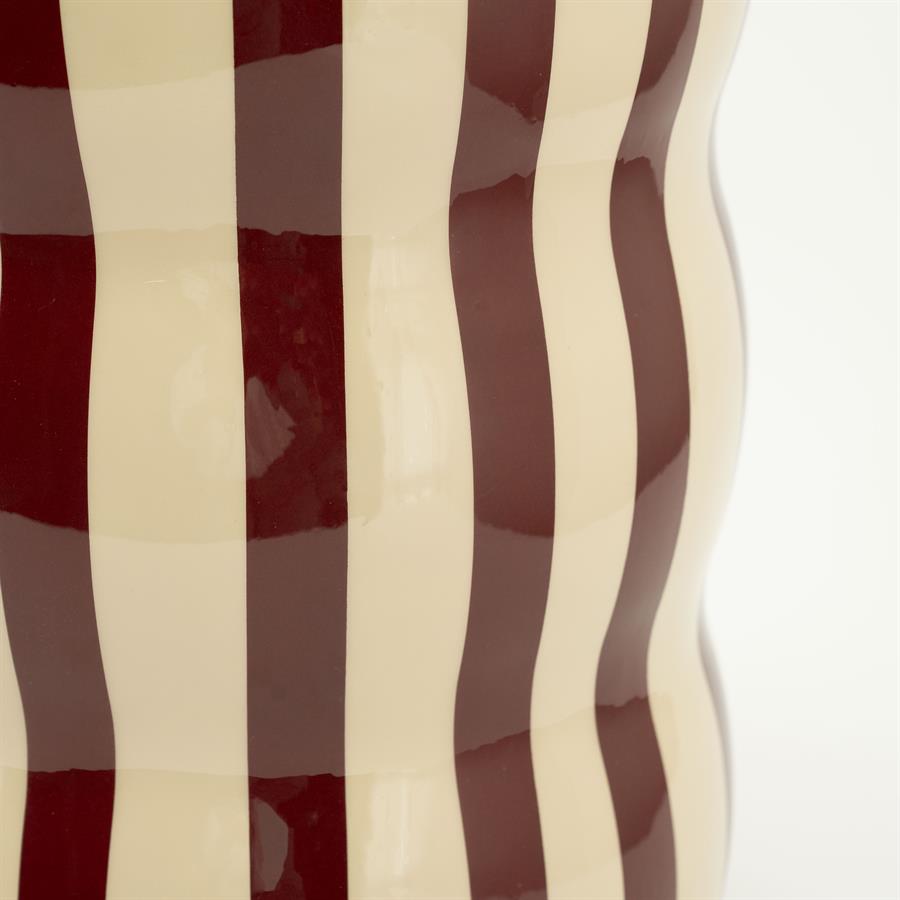 CANDICE Burgundy Side Table with Cream