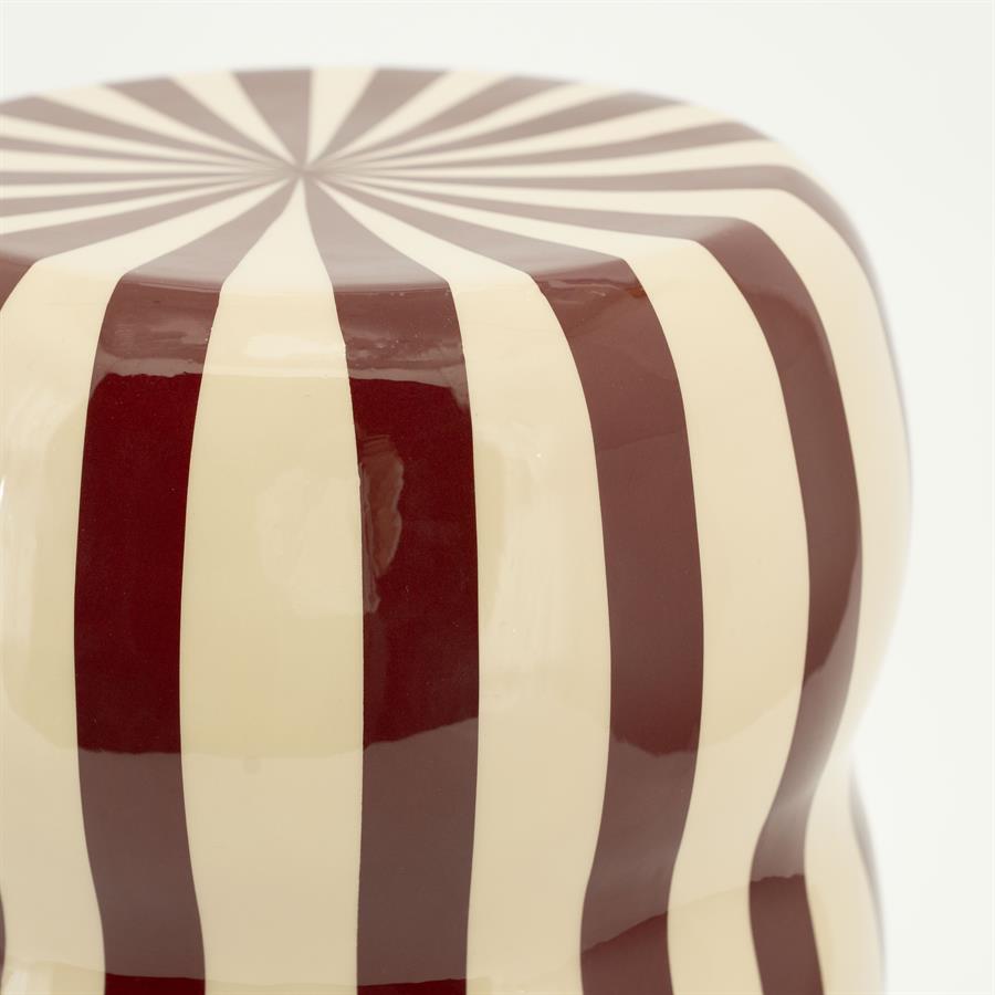 CANDICE Burgundy Side Table with Cream