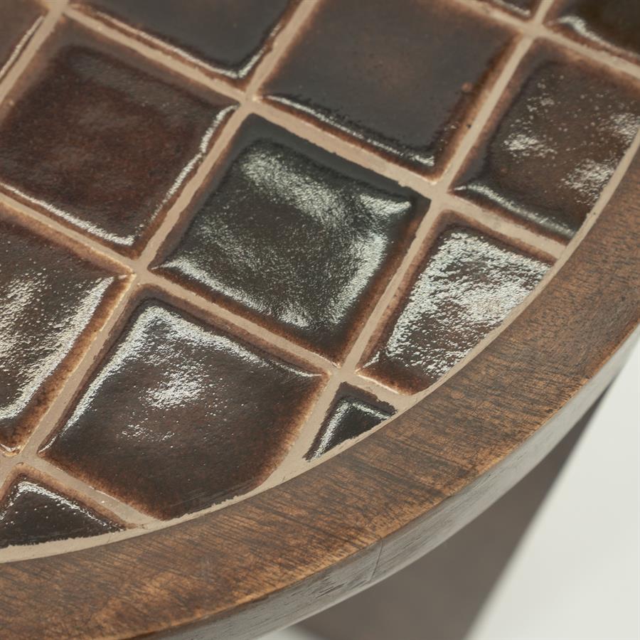 Boční stolek TILED UP z tmavě hnědého mangového dřeva