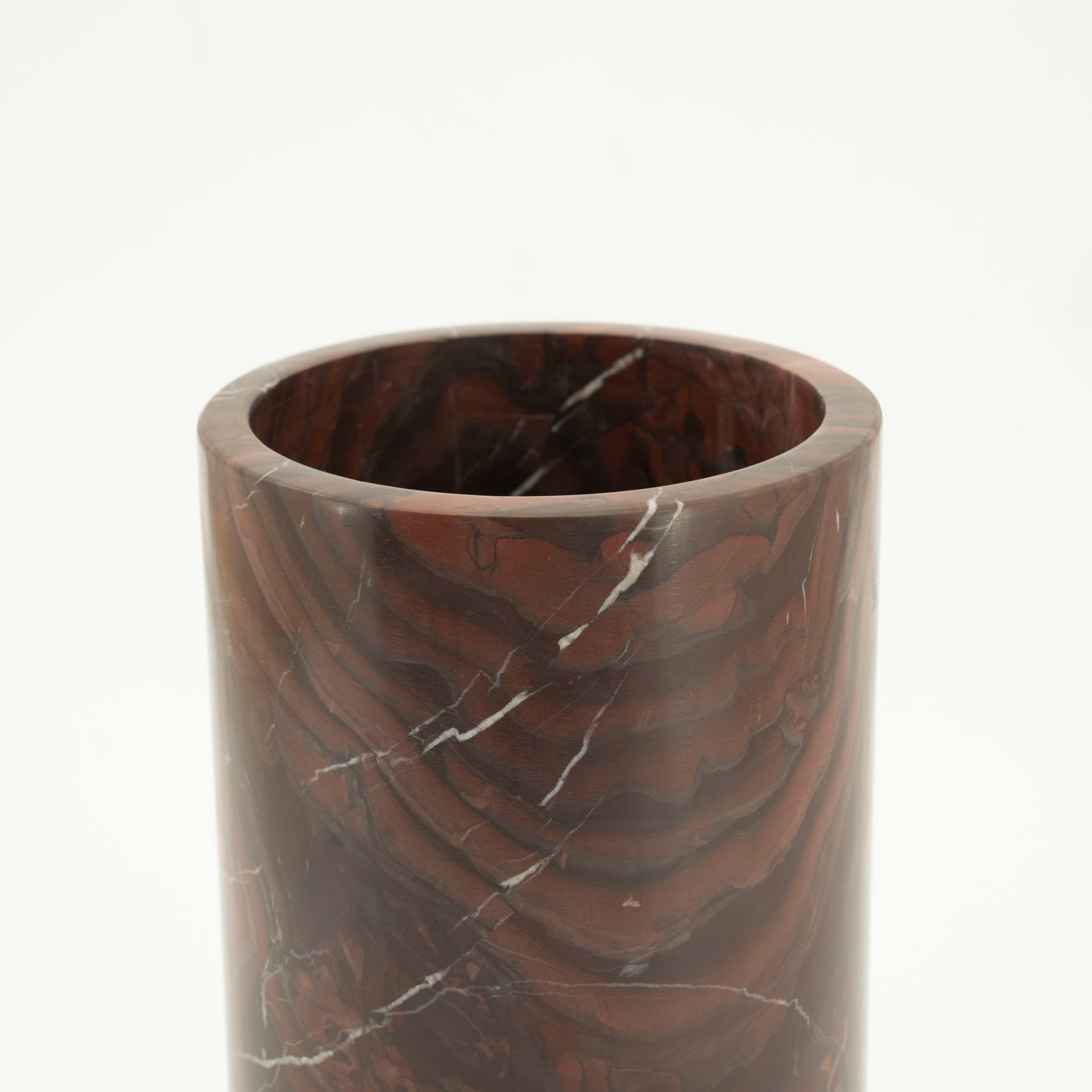 ROSSO vase brown marble