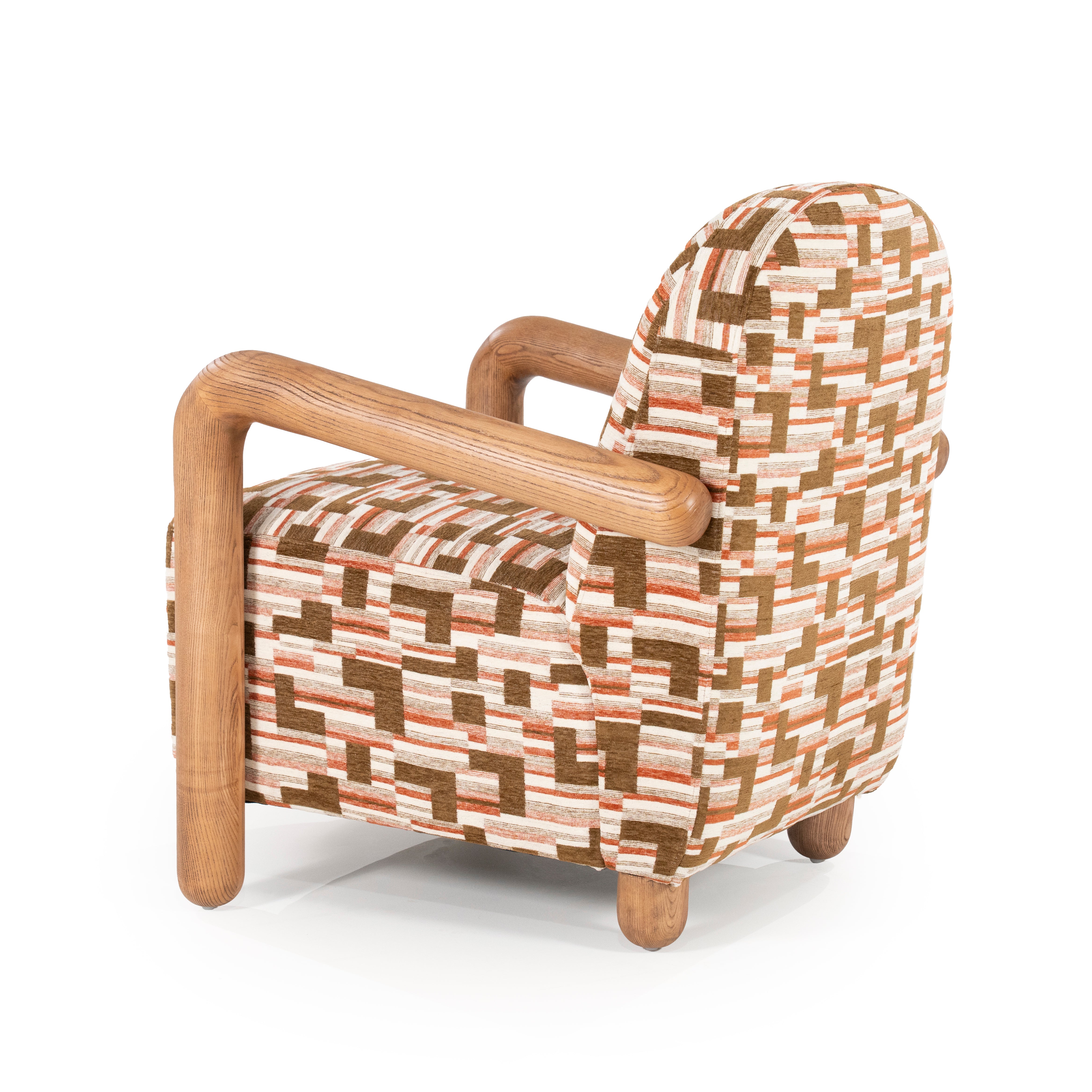 RETROVA cream armchair with brown