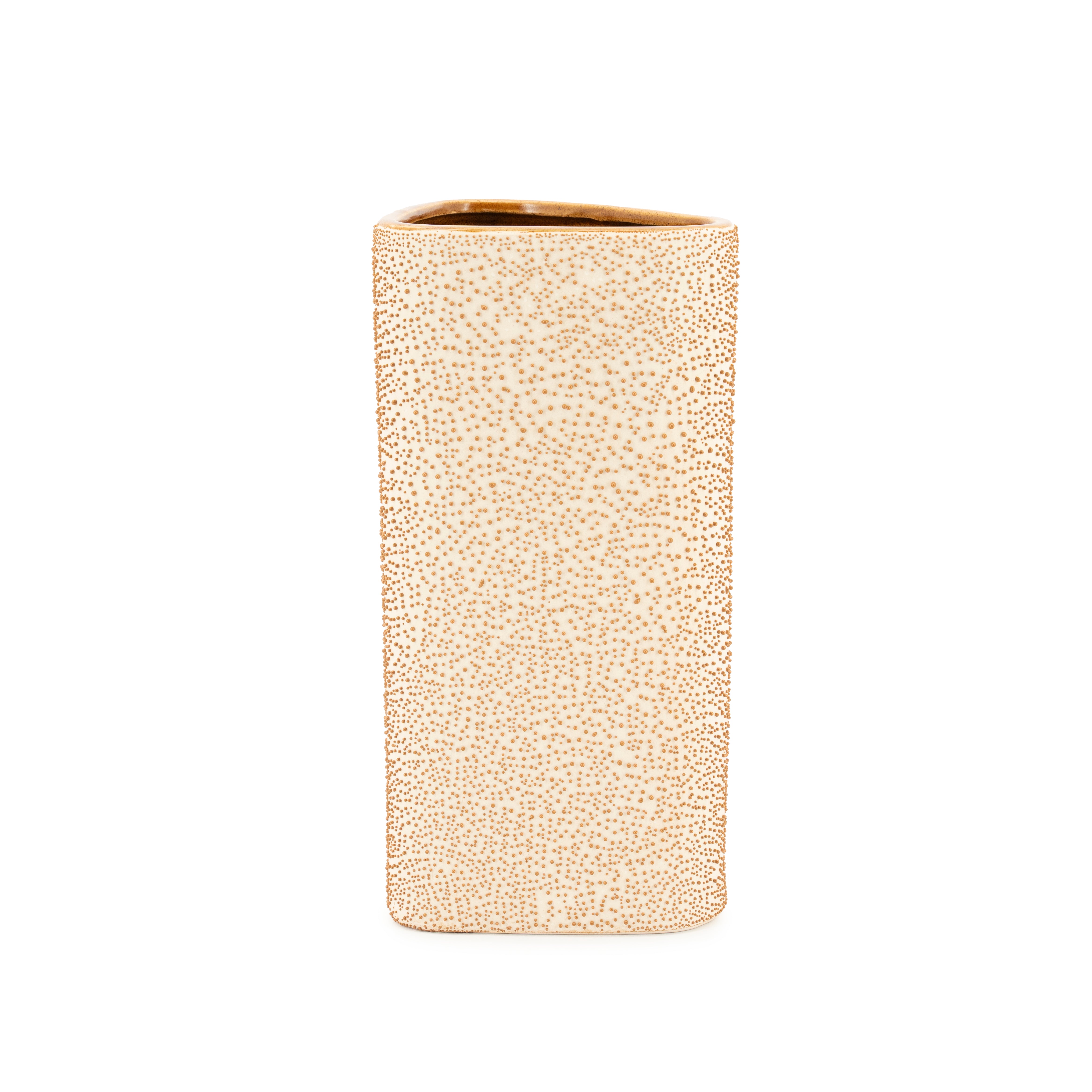 DOTANGLE vase yellow ceramic