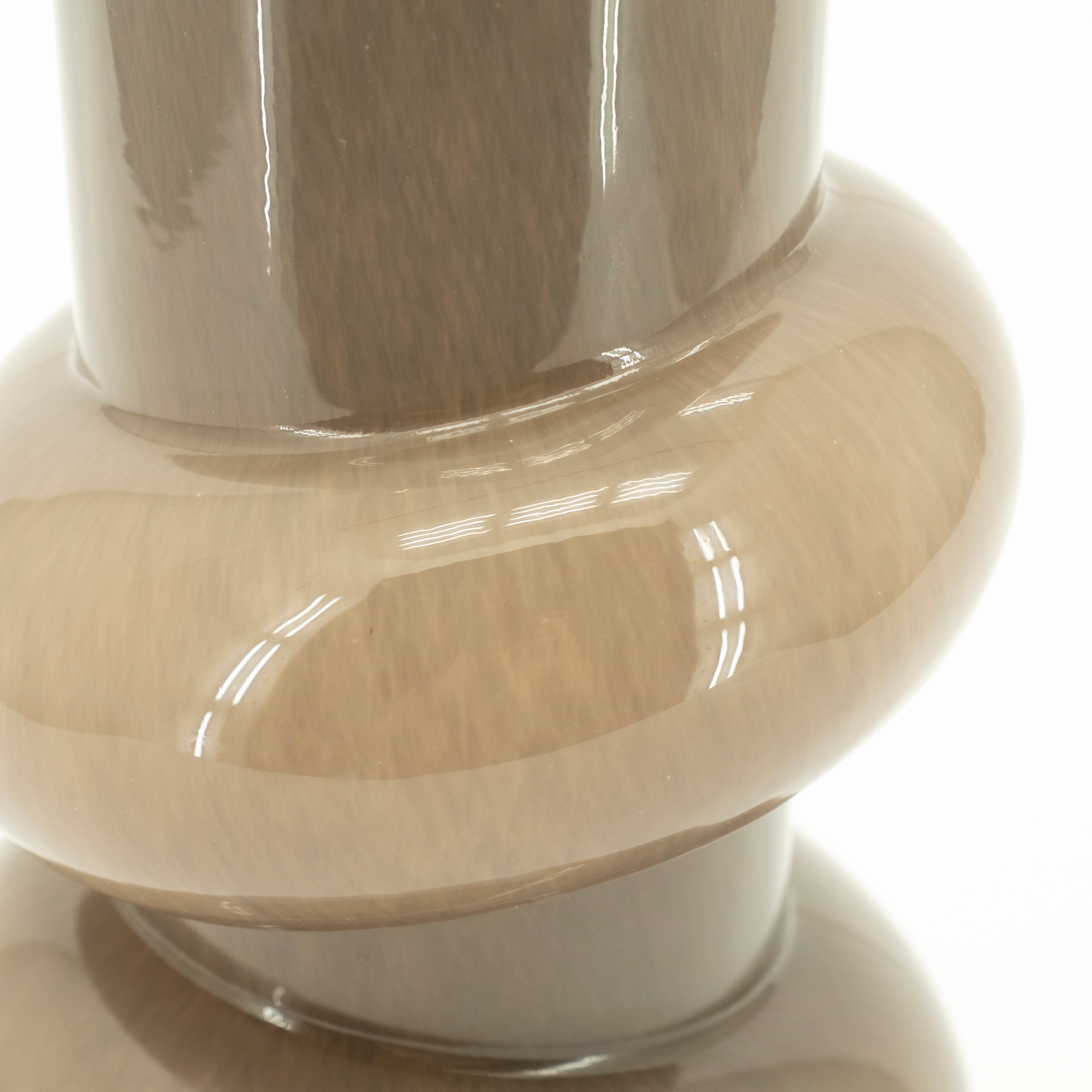 Wazon szklany CURBLE taupe z zielonym