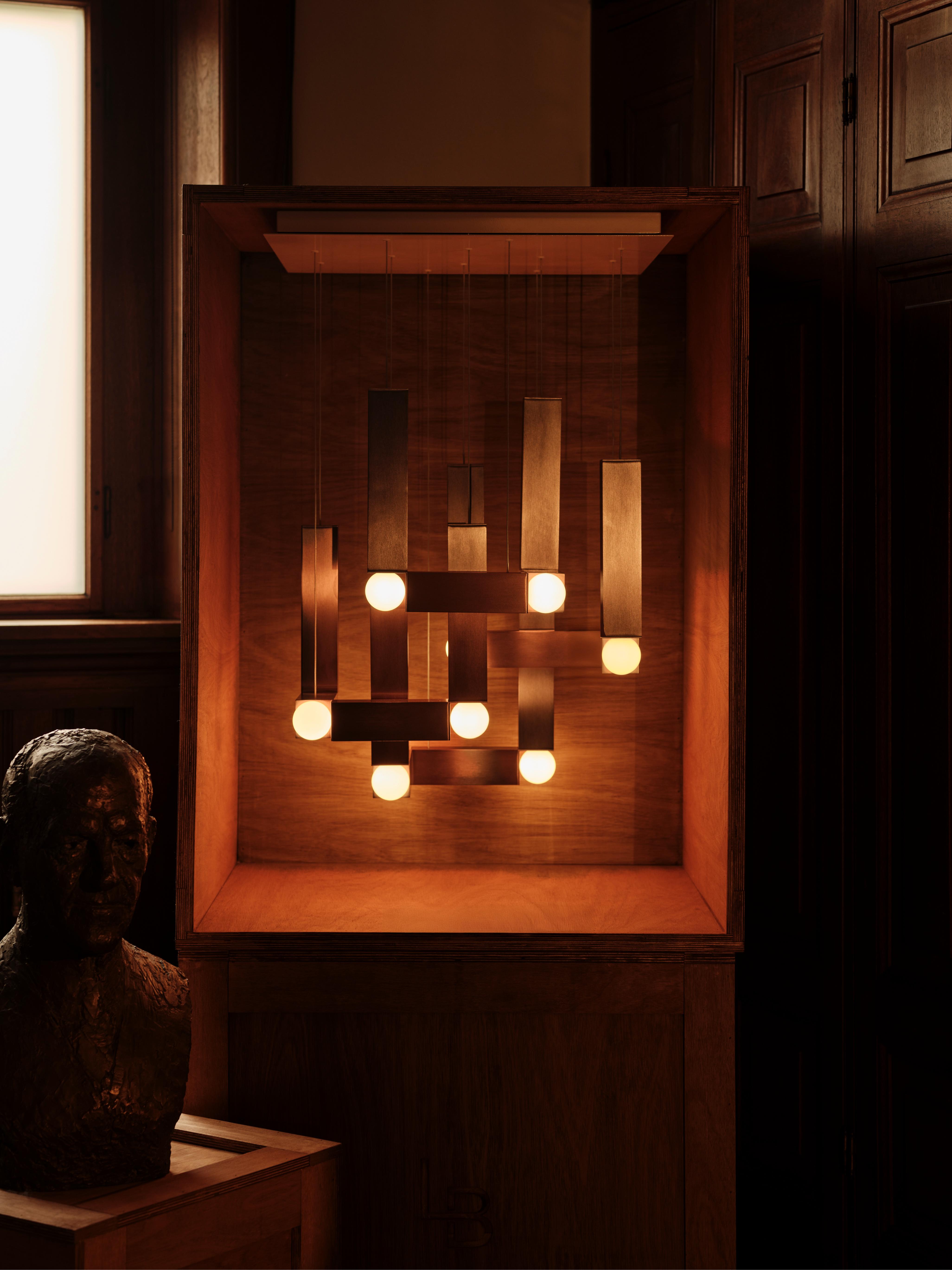 Lampa visící VESPER DUO s opálovým stínidlem a stříbrným povrchem